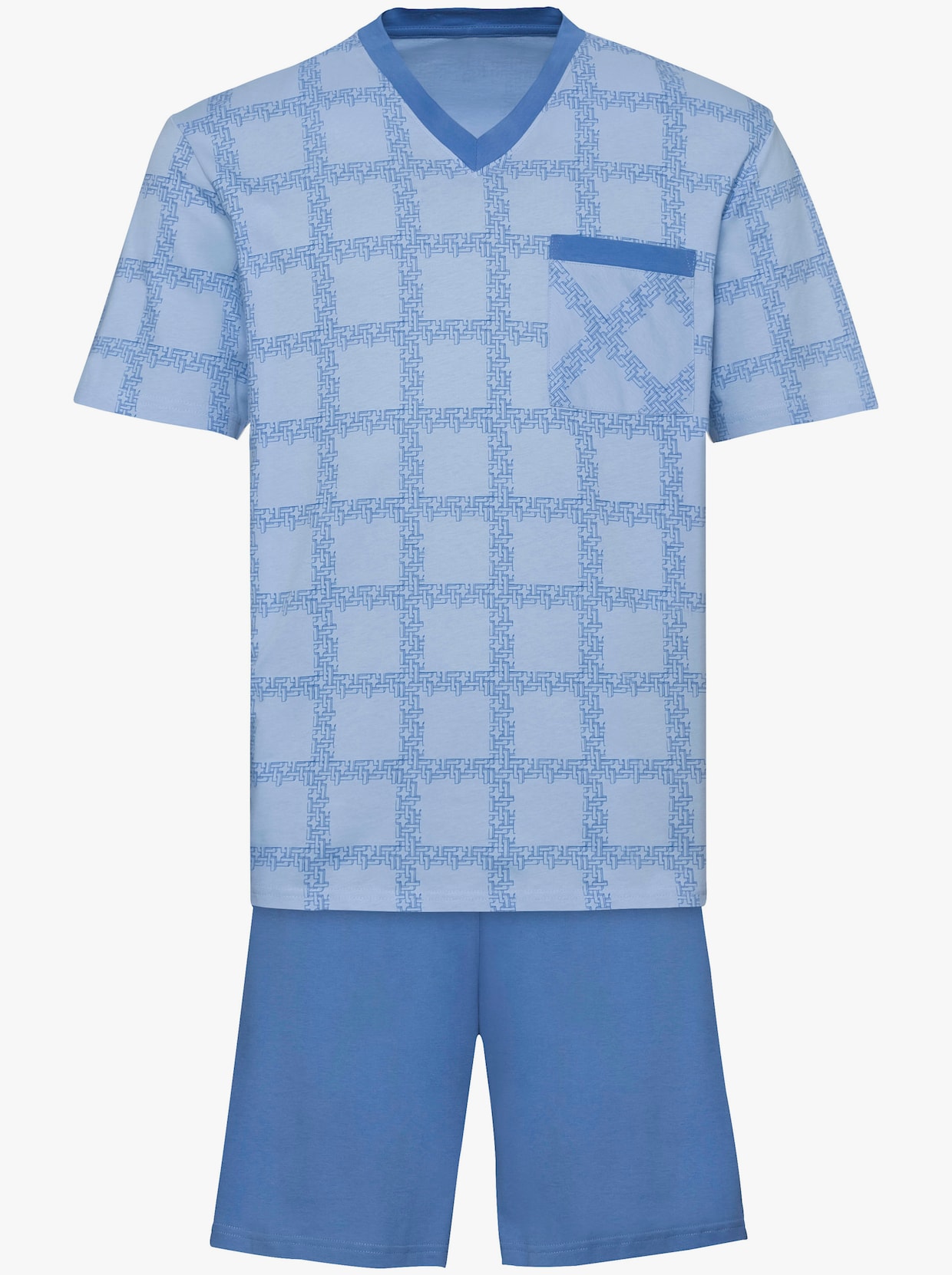 KINGsCLUB Krátke pyžamá - Modrá + bordová