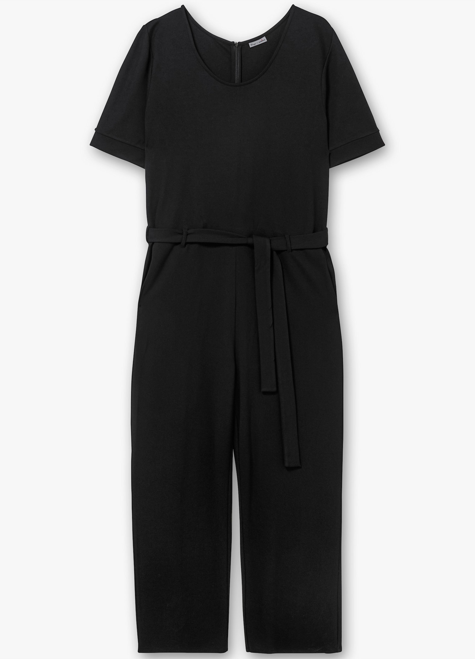 sheego by Joe Browns Jumpsuit mit weitem Bein und Bindegürtel - schwarz