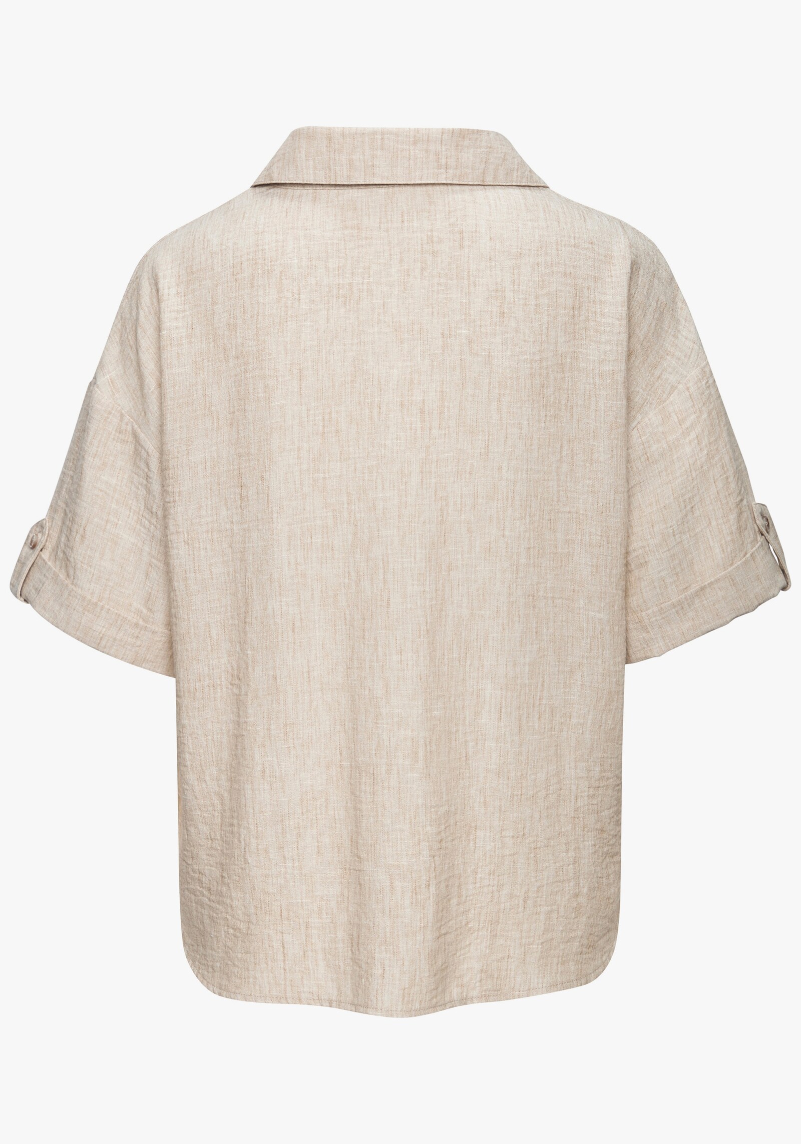Buffalo Kurzarmbluse - beige meliert