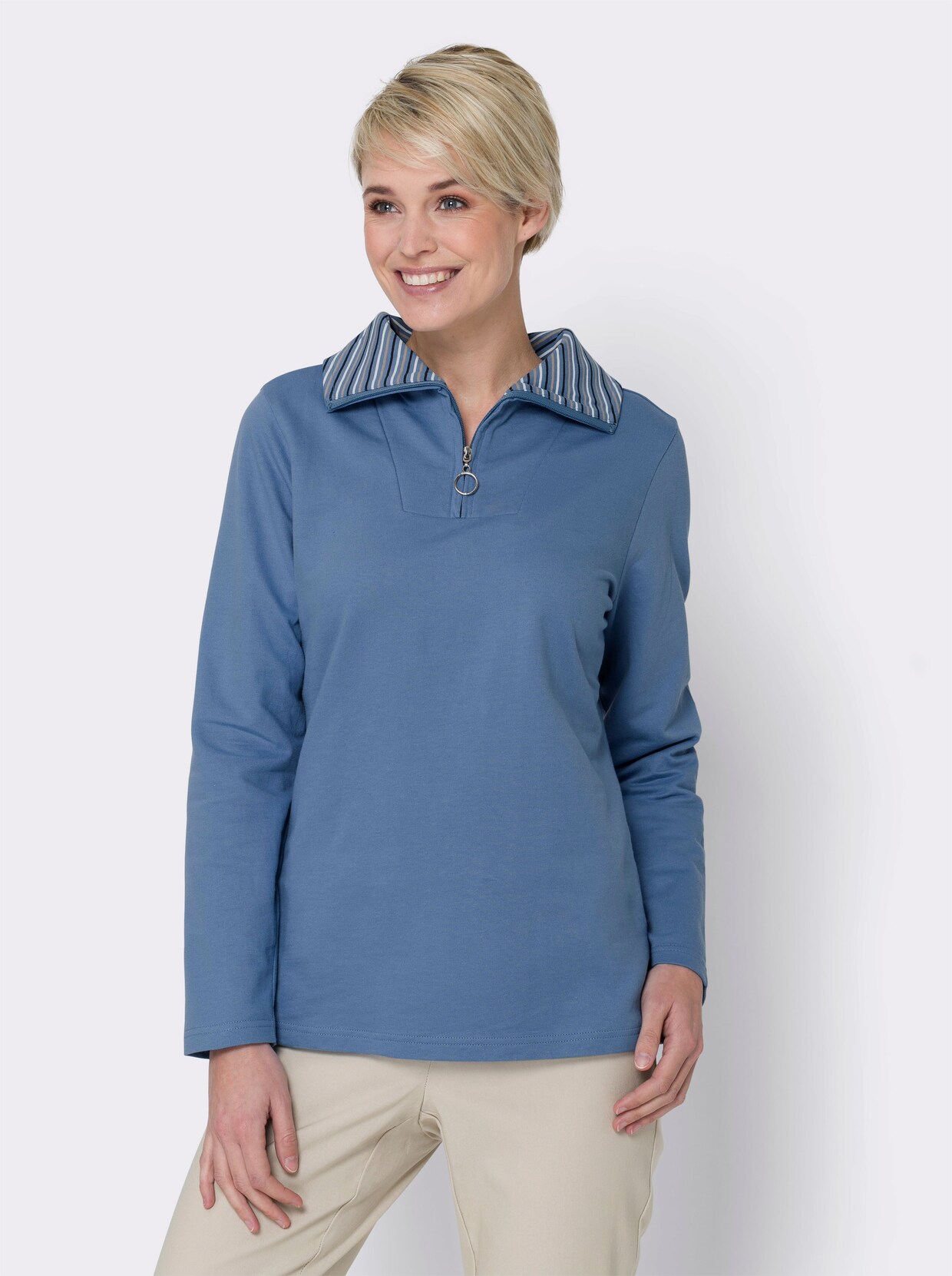 Sweatshirt - middenblauw