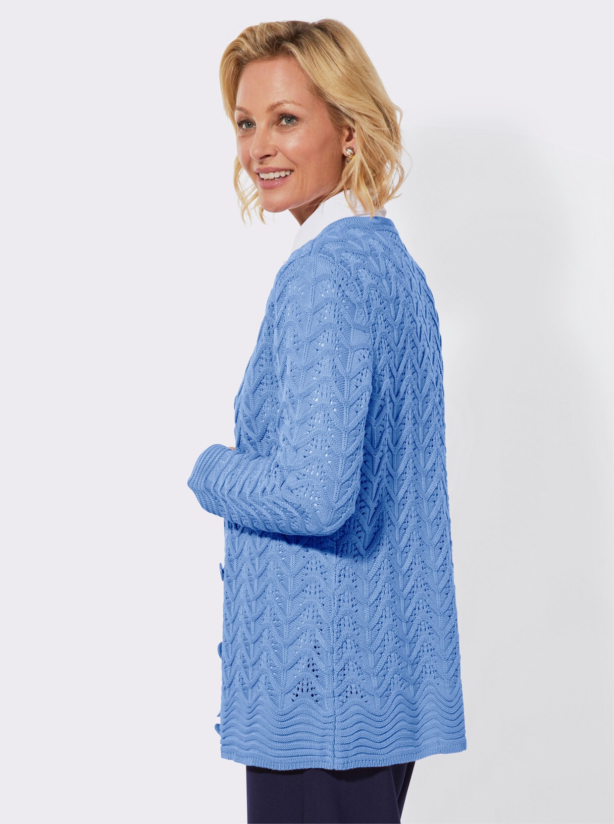 Strickjacke - himmelblau