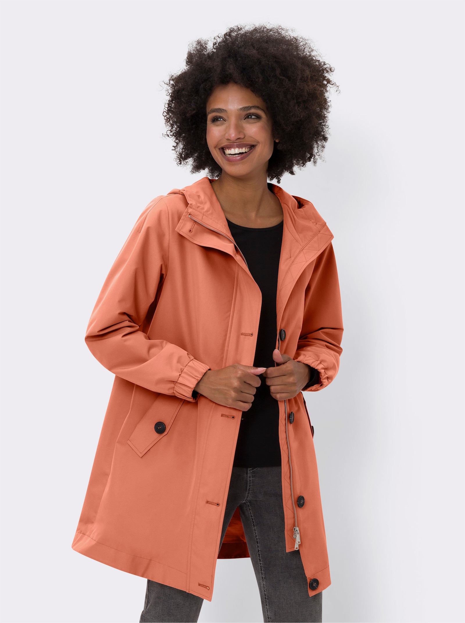 heine Parka in wasserabweisender Qualität - papaya