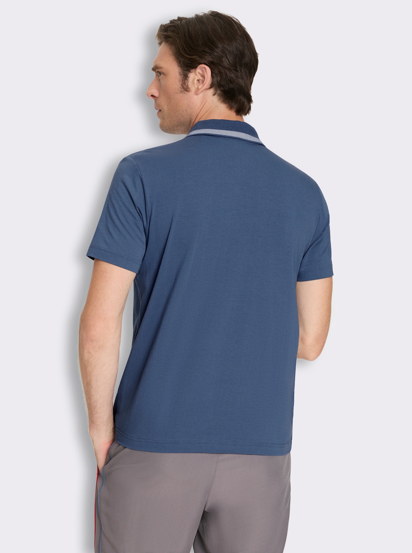 Catamaran Sports Kurzarmshirt mit Druckknopfleiste - jeansblau