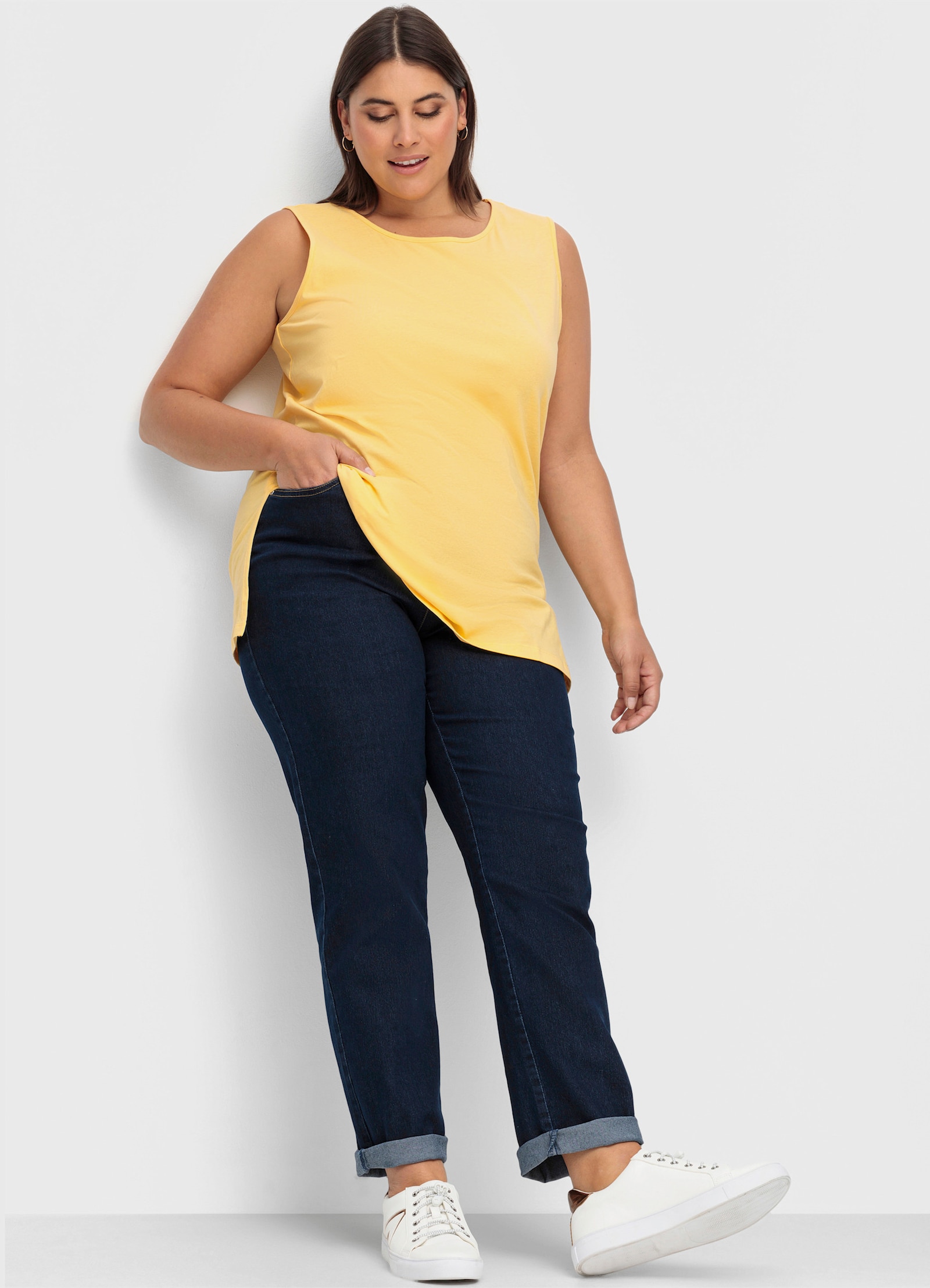 5-Pocket-Jeans mit seitlichem Dehnbund - dark blue