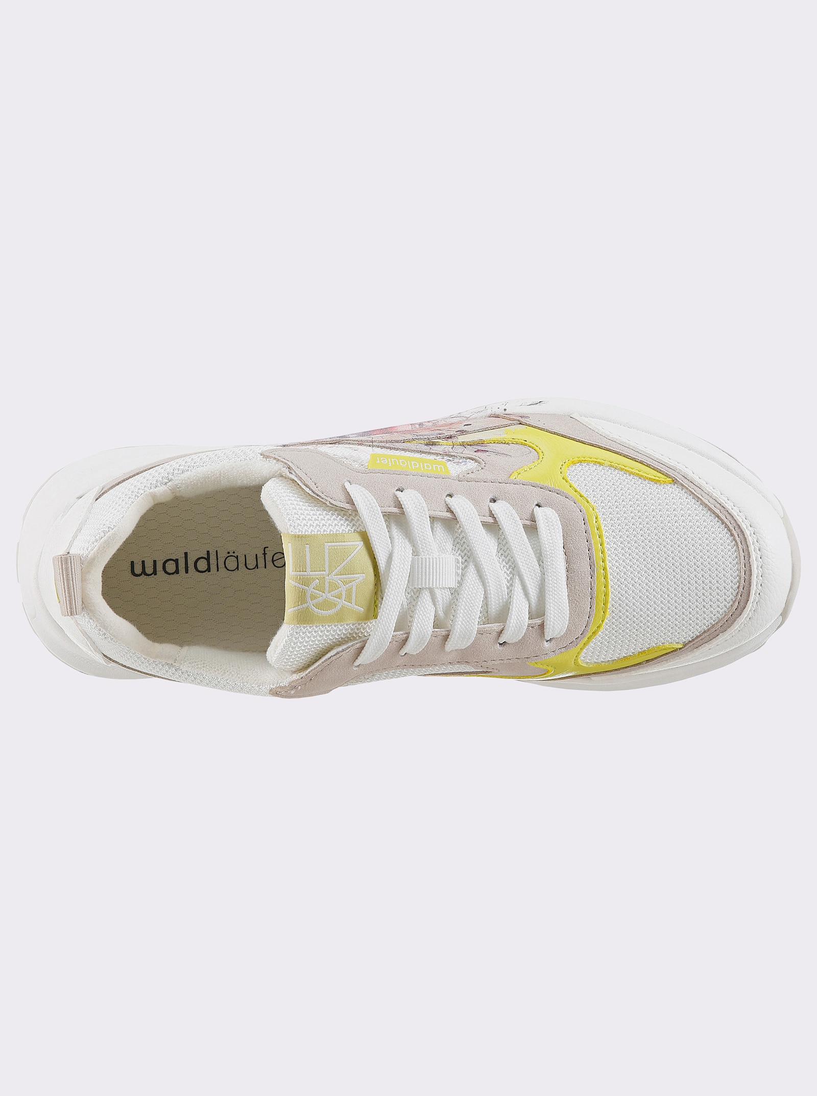 Waldläufer Sneaker mit floralem Print, von Waldläufer - weiß