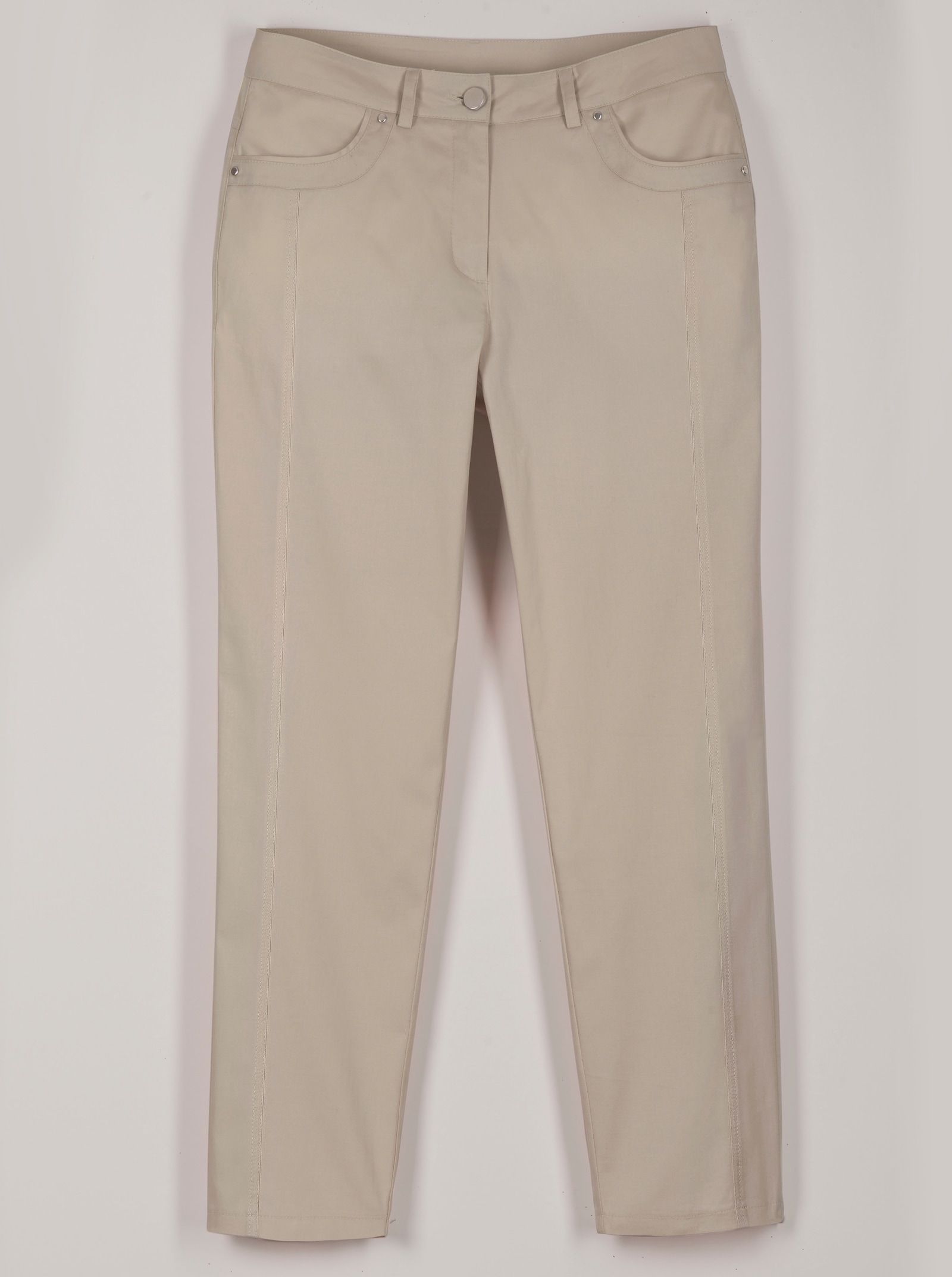 7/8-Jeans mit optisch streckenden Nähten - beige