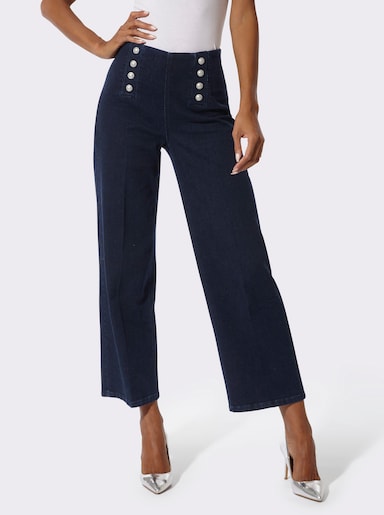 Schlupfjeans mit weiten Beinen - dark blue