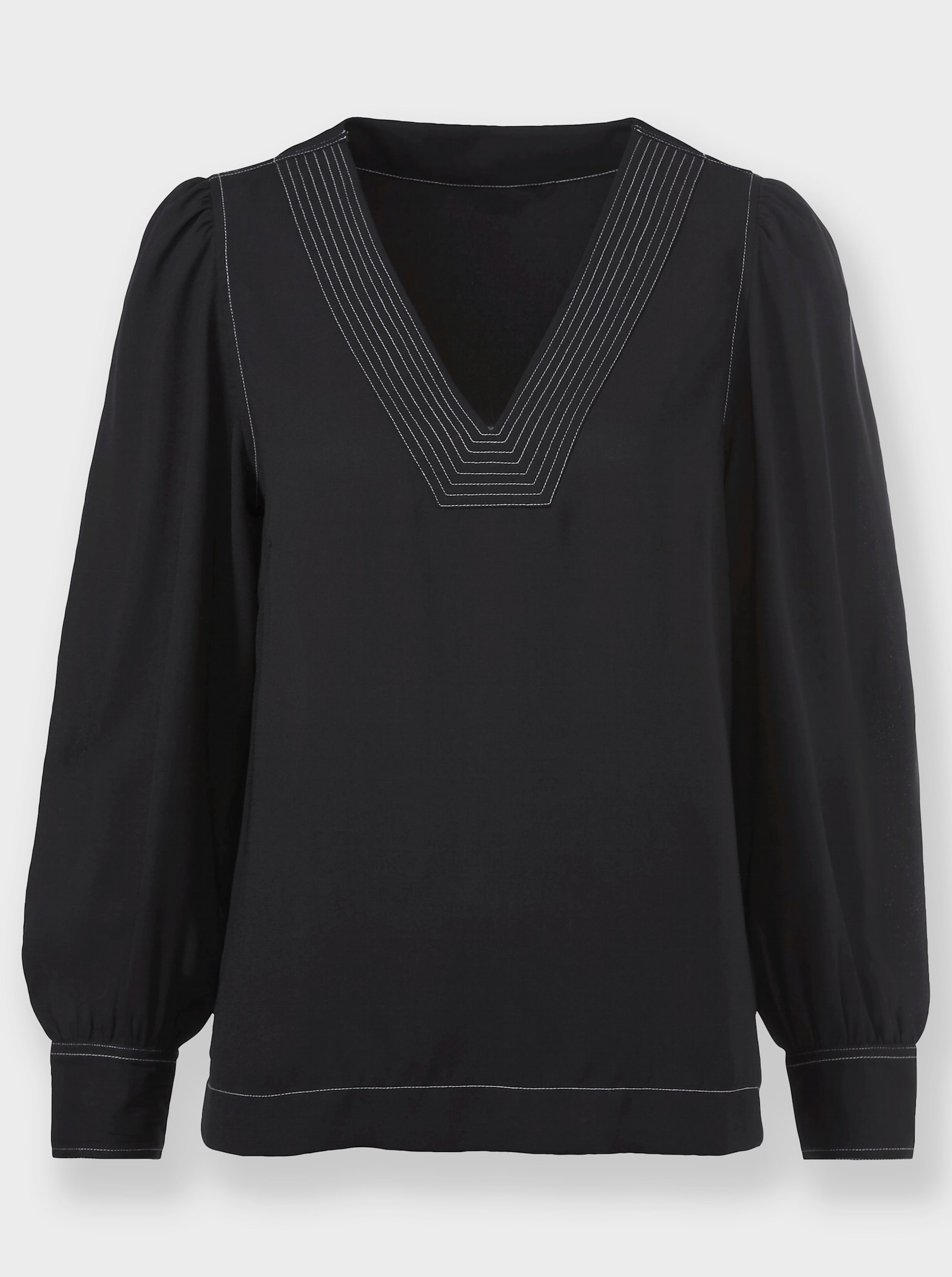 heine Langarmbluse mit Ballon-Ärmeln - schwarz