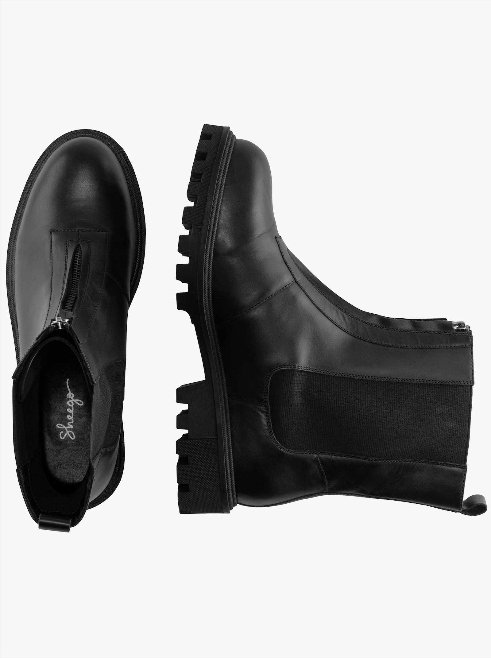 sheego Stiefelette mit Reissverschluss vorne - schwarz