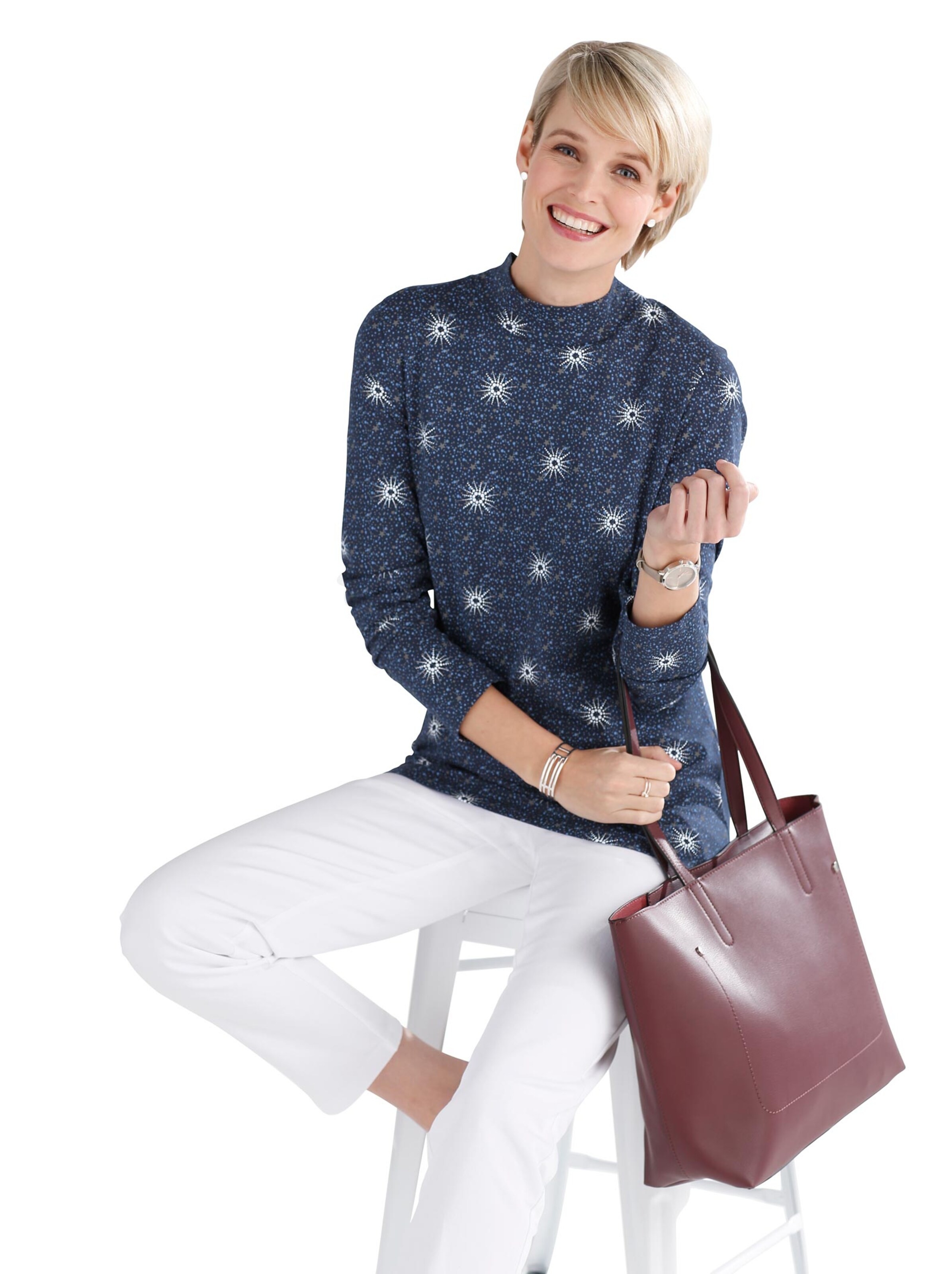 Shirt - marine-gemustert