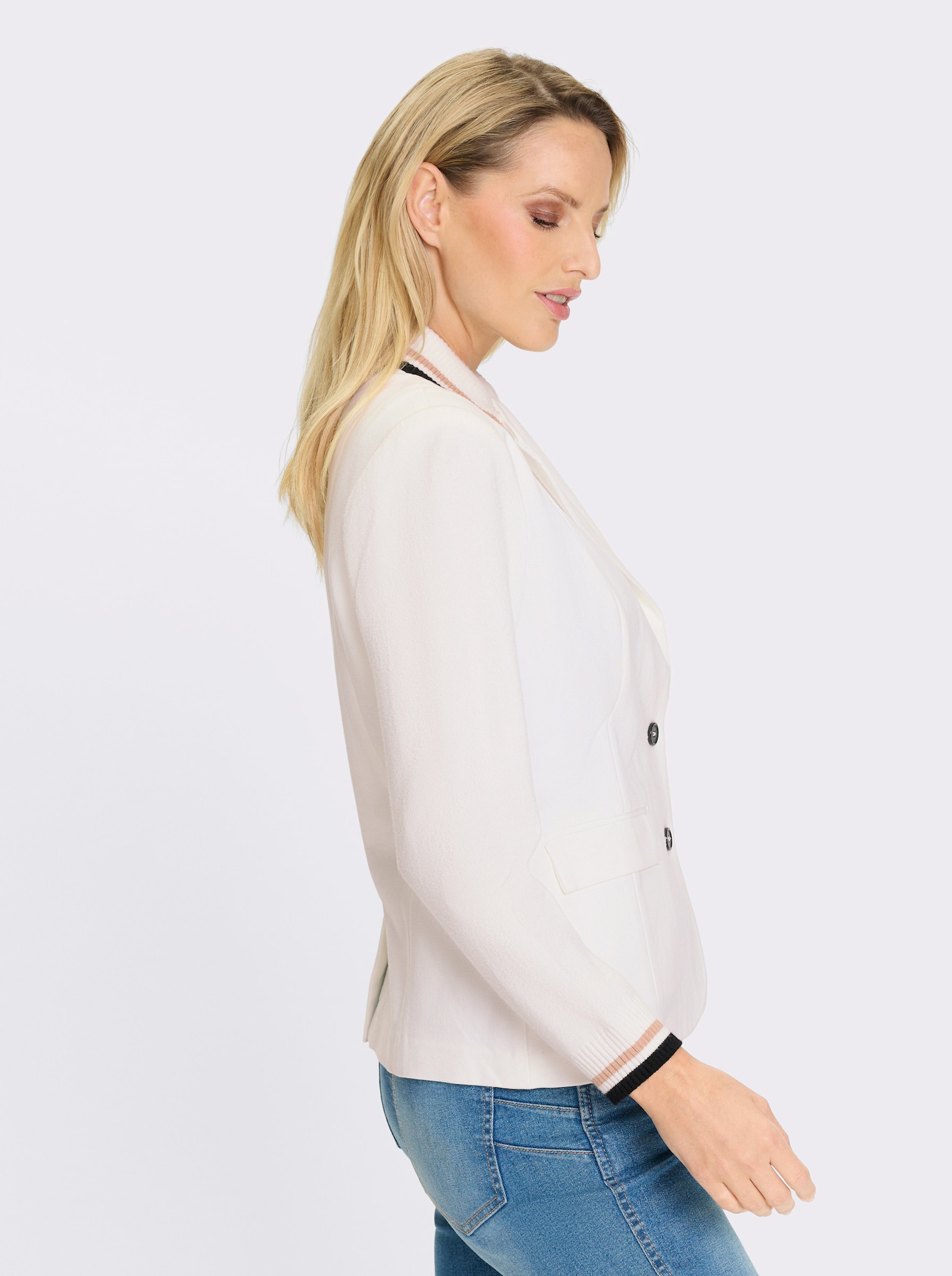 heine Jerseyblazer mit Schulterpolstern - ecru