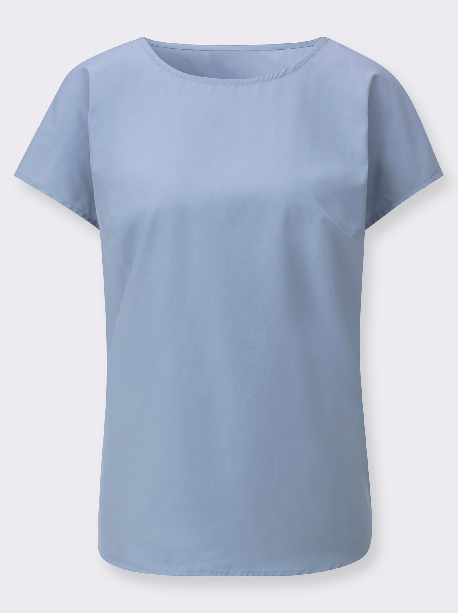 Baumwollbluse mit überschnittenen Schultern - bleu