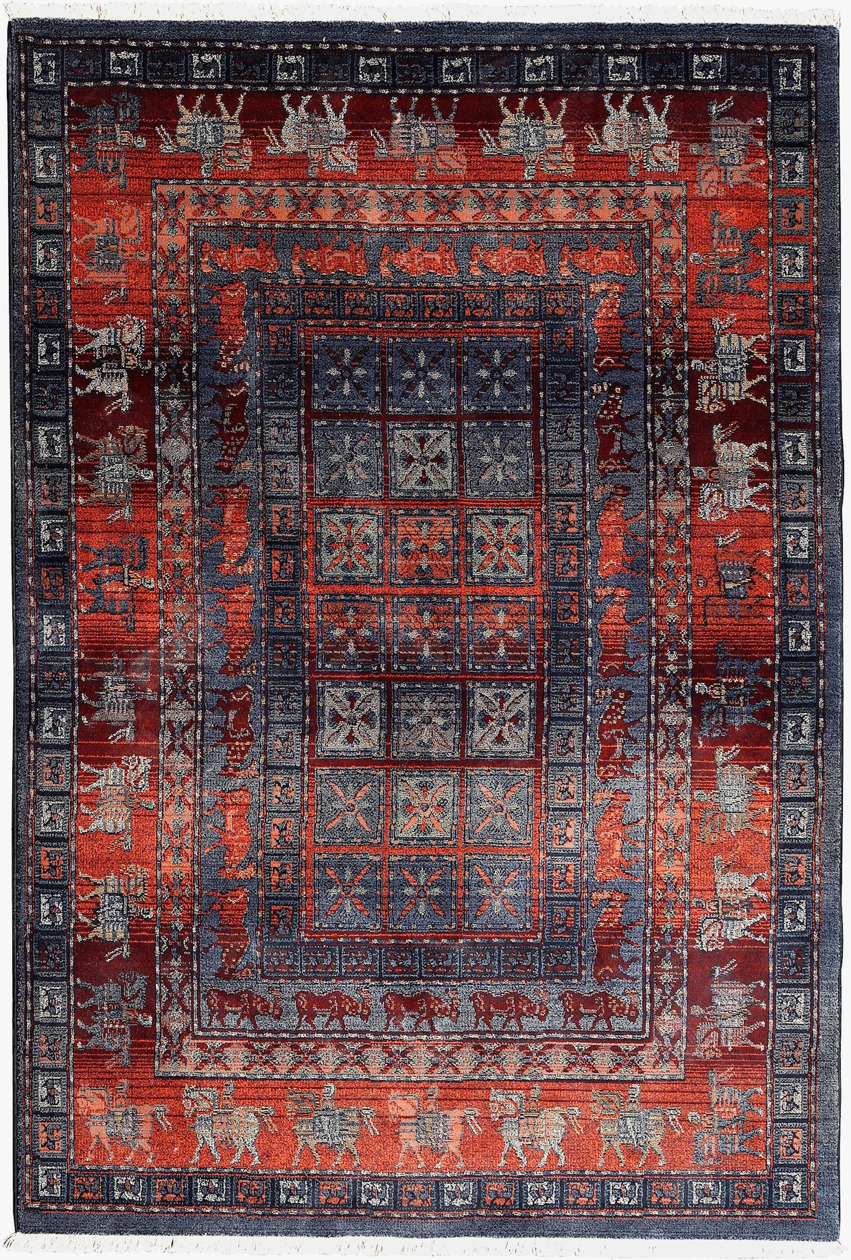 heine home Geweven tapijt - bont/blauw