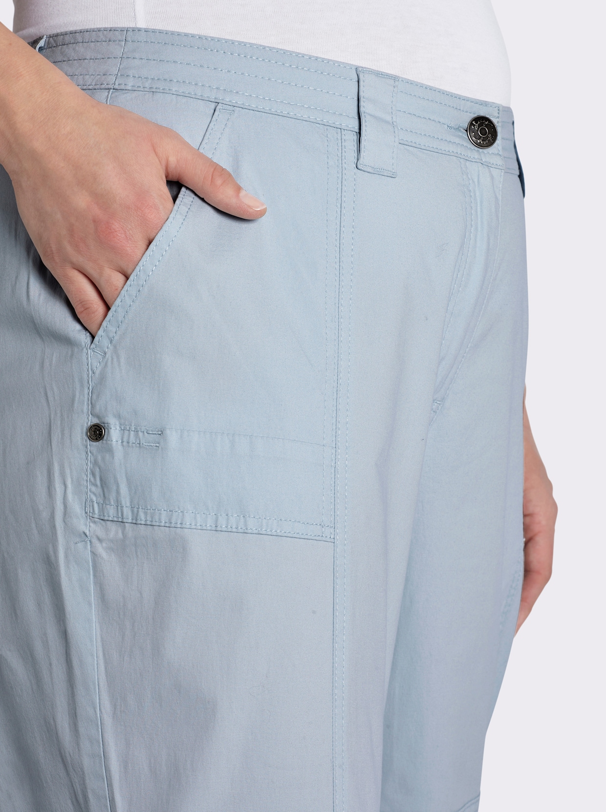 sheego Hose mit Krempelfunktion - hellblau