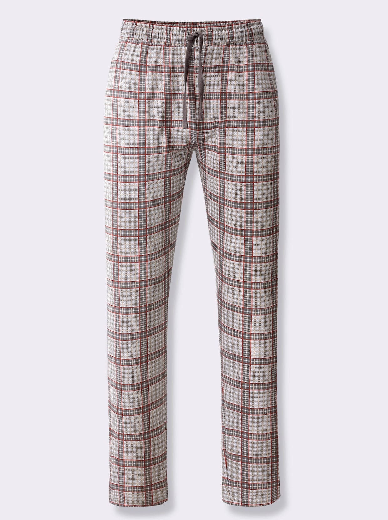 wäschepur men Broek, lang - roestrood/antraciet bedrukt