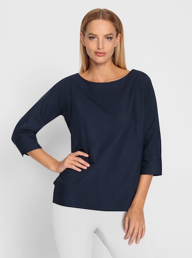 heine Schlupf-Bluse mit 3/4-Ärmeln mit Manschette - marine
