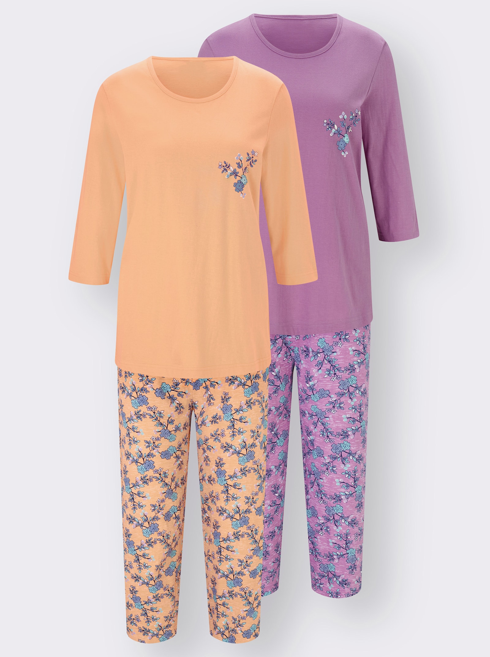 wäschepur Pyjamas avec ceinture élastique - orchidée + abricot