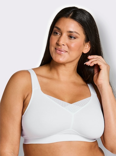 wäschepur Komfort-BH ohne Bügel mit Komfortträgern - weiß