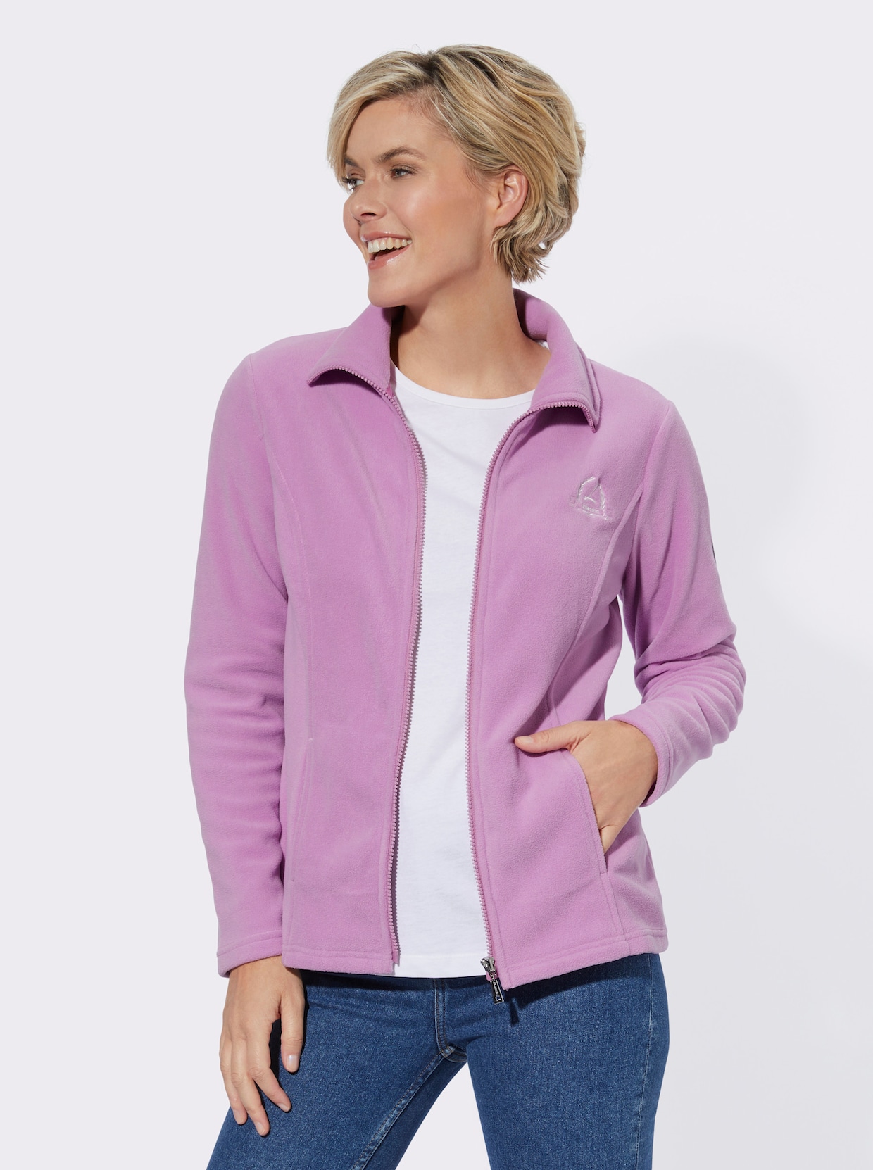 Fleece-Jacke - orchidee