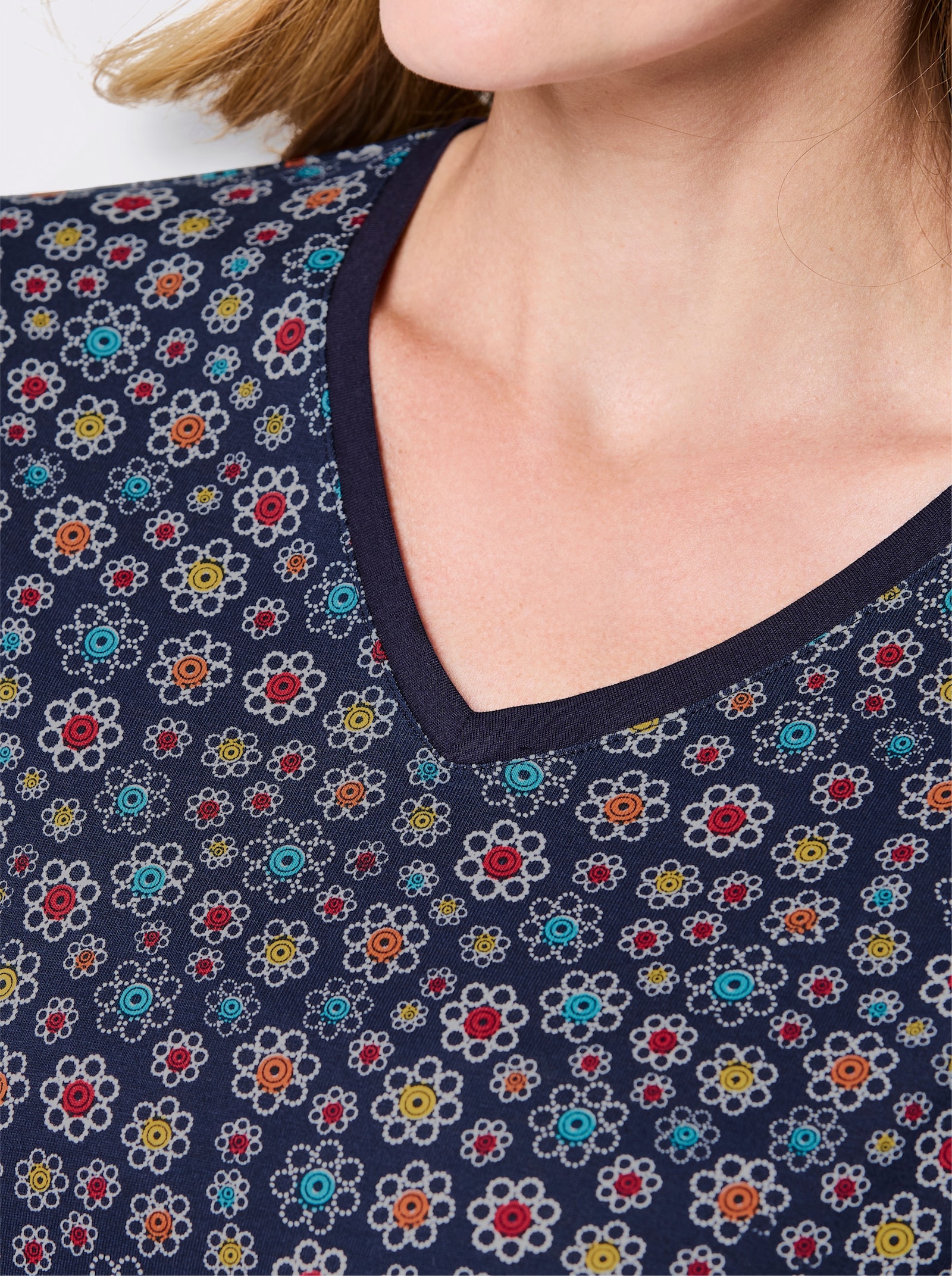 wäschepur Nachthemd mit floralem Muster - marine-bedruckt