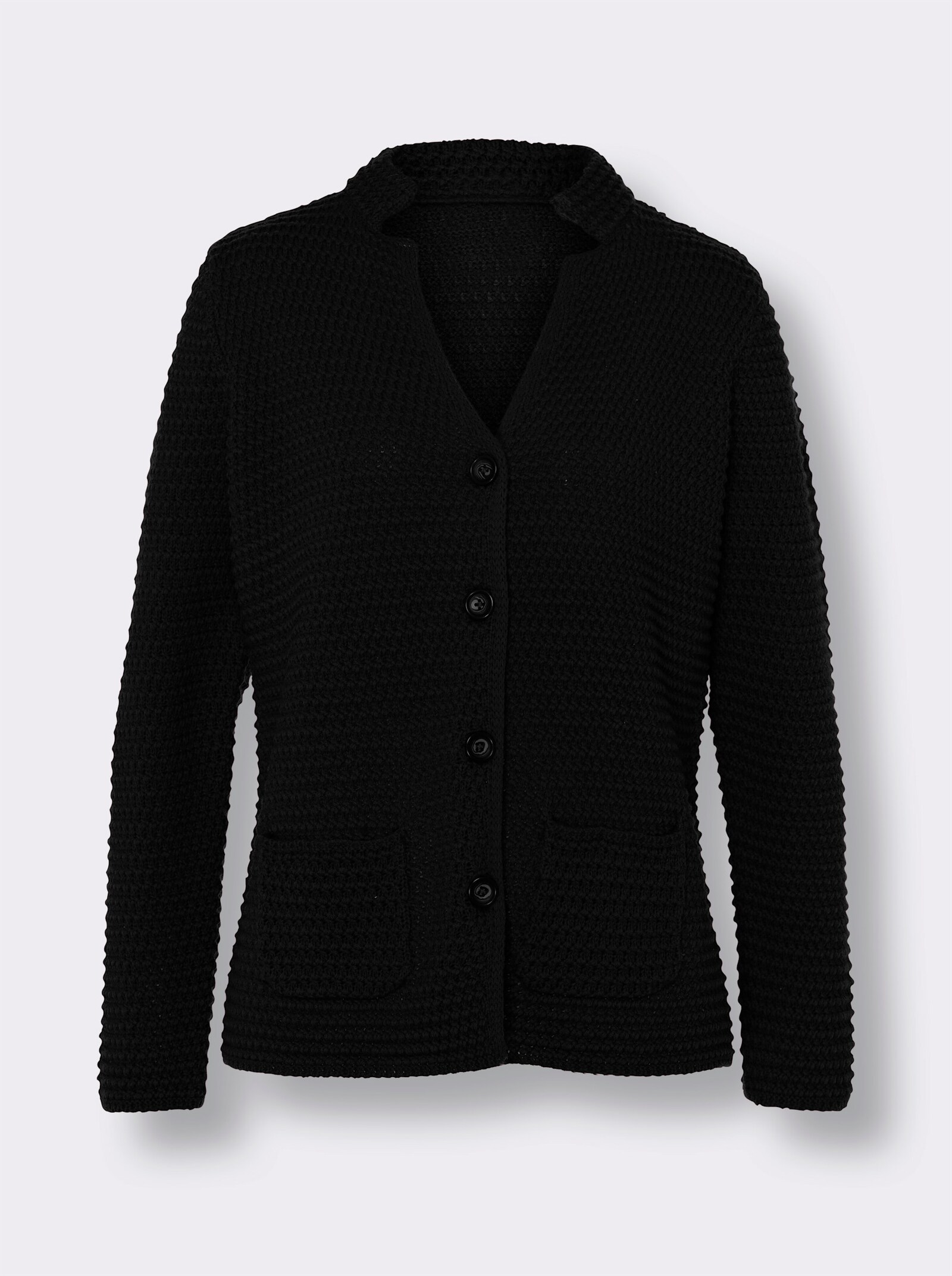 Vest in grofgebreide look - zwart