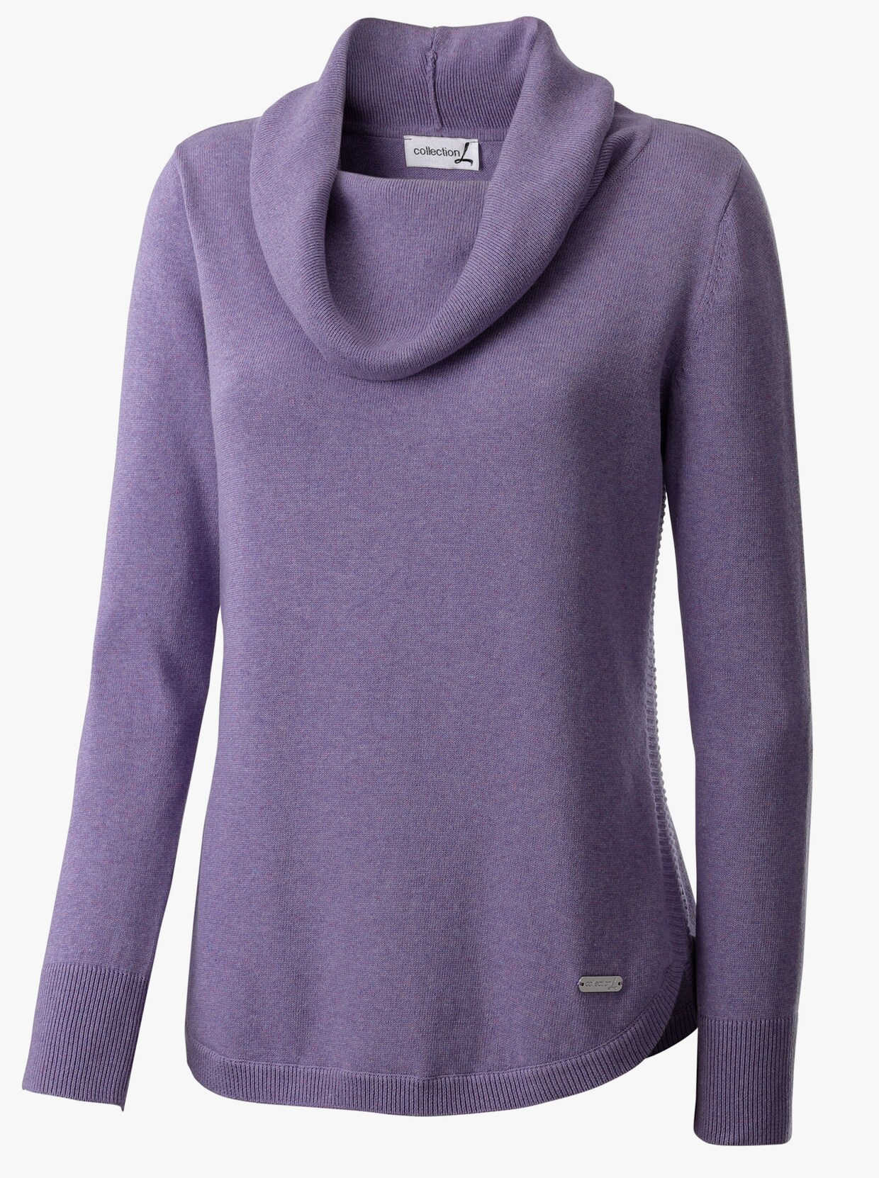 Rollkragenpullover - lavendel-meliert