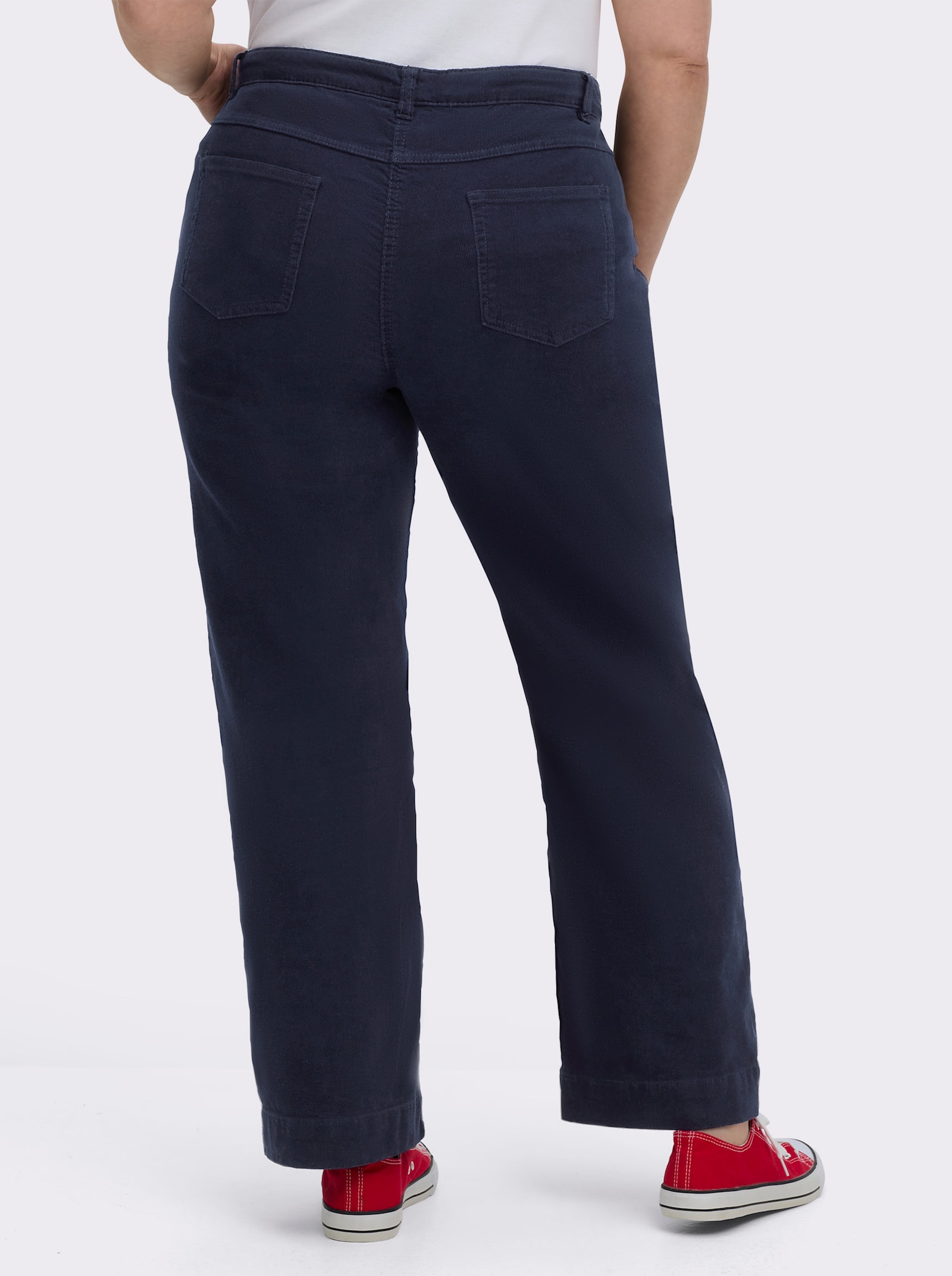 Cordhose mit breitem Saum - marine