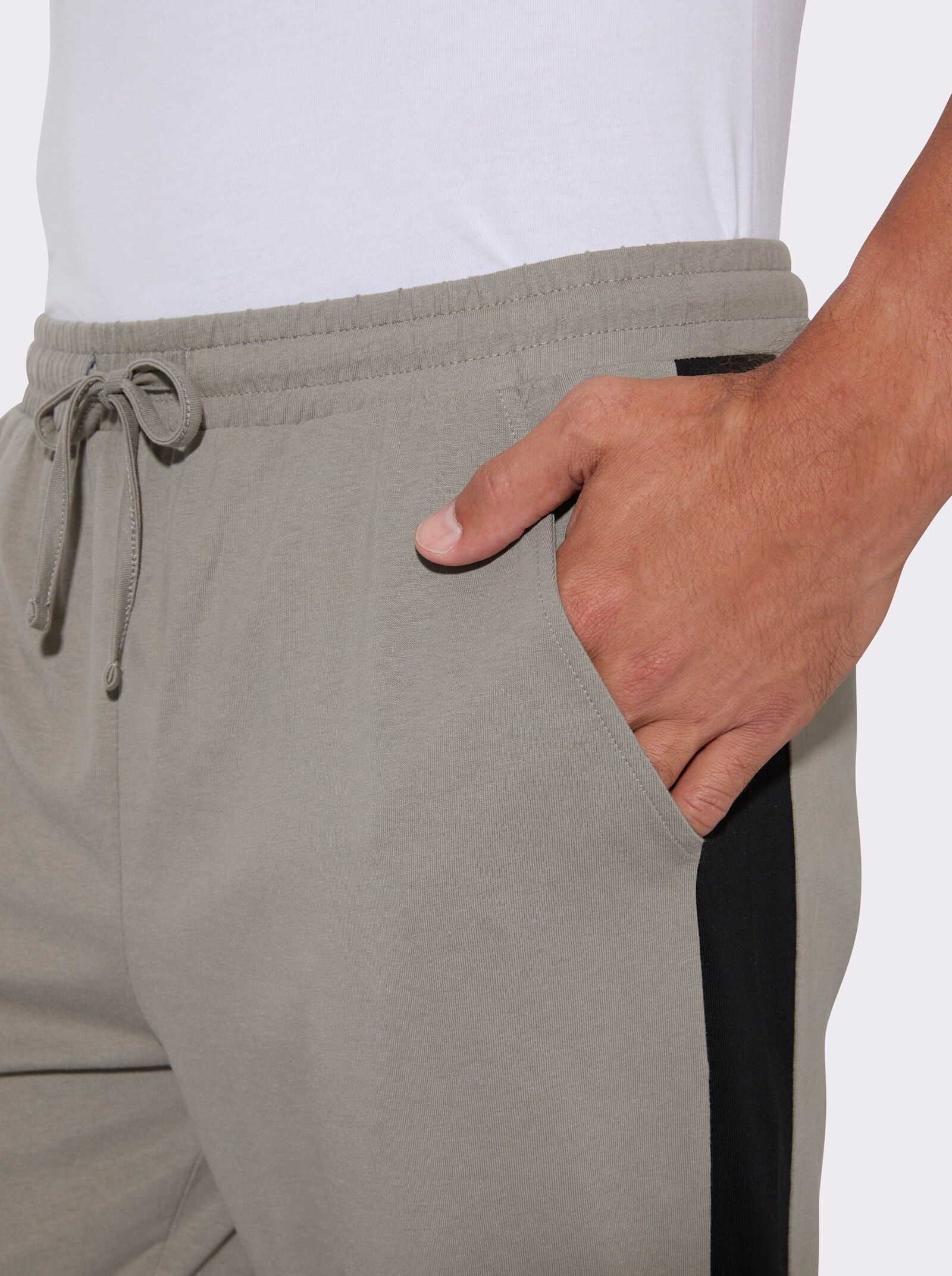 Freizeithose mit Galonstreifen - grau