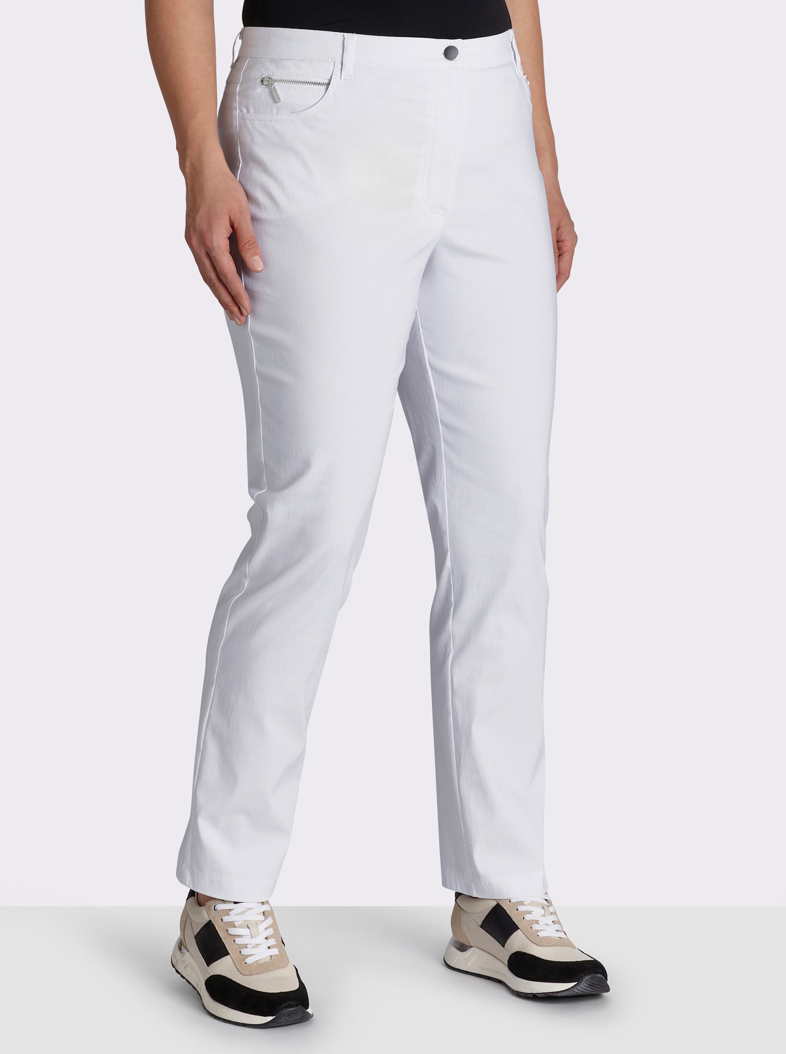 Stehmann Comfort line Stretch-Hose mit Zier-Taschen vorne - weiß