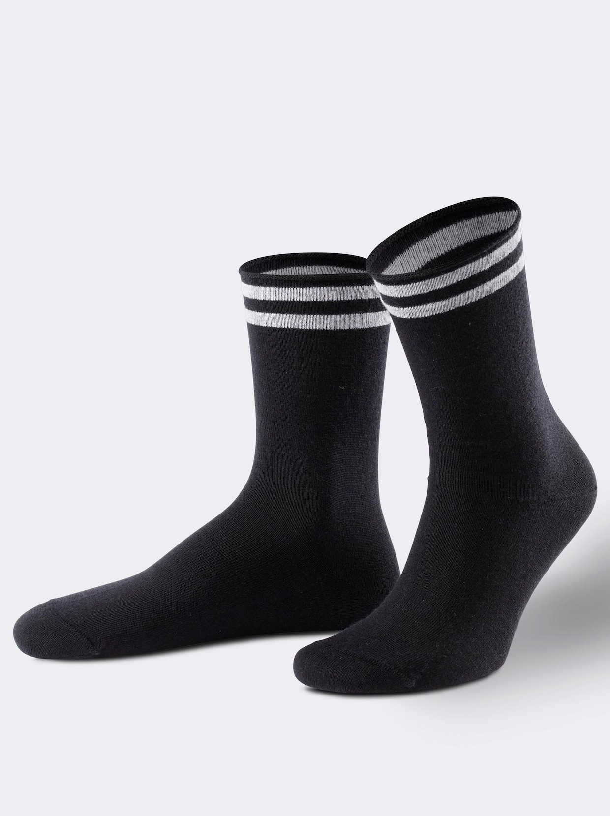 wäschepur Herren-Socken - schwarz-gestreift