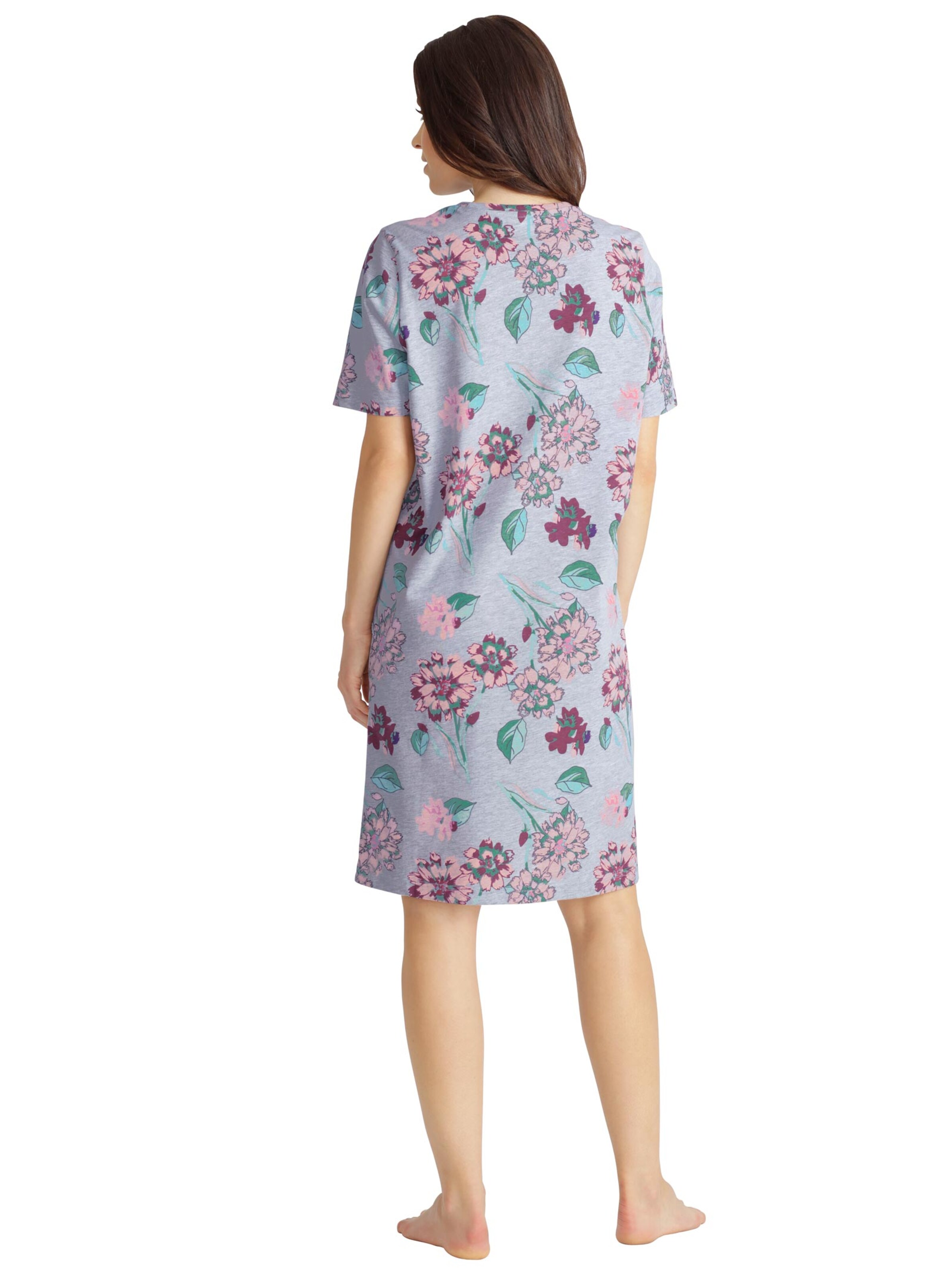 Nachthemd - hellgrau-bedruckt