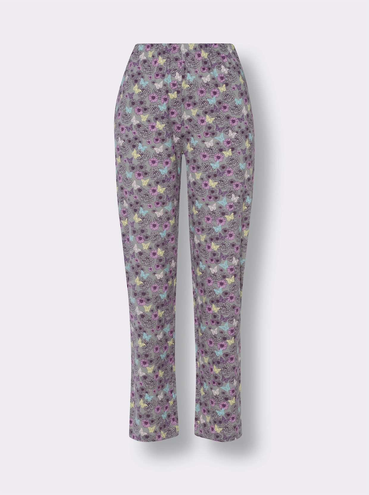 Pyjamas - lila-stengrå-med tryck