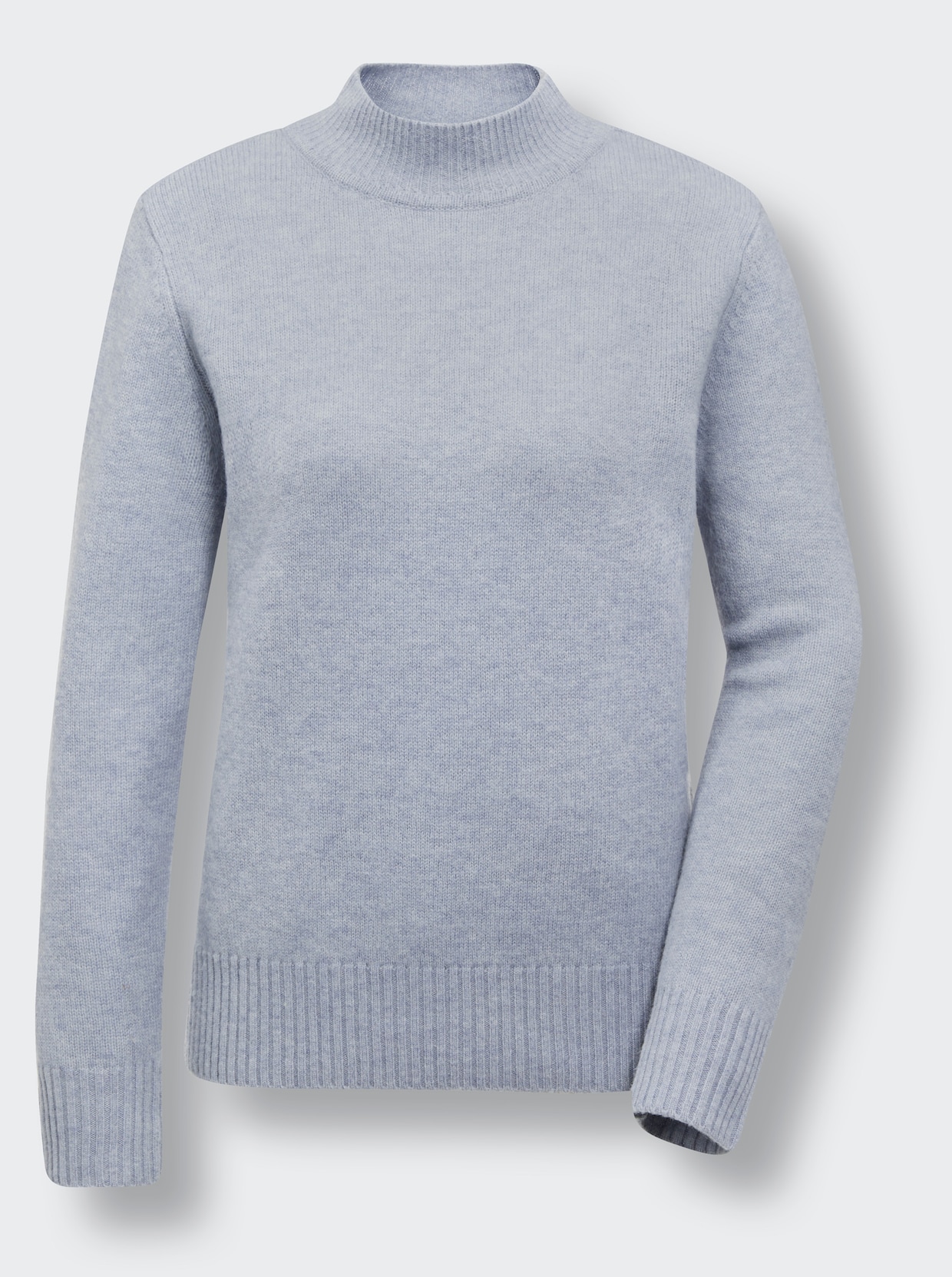 CREATION L PREMIUM Merino-Kaschmir-Pullover - bleu-meliert