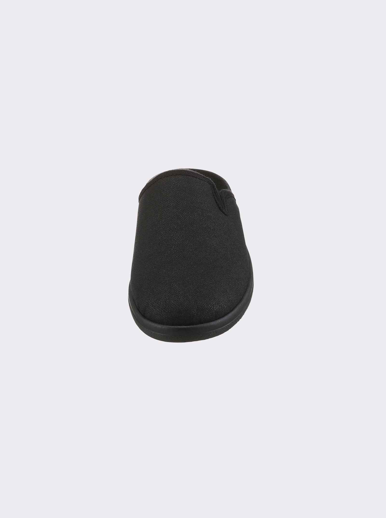 Pantoffel aus Leder-Imitat - schwarz