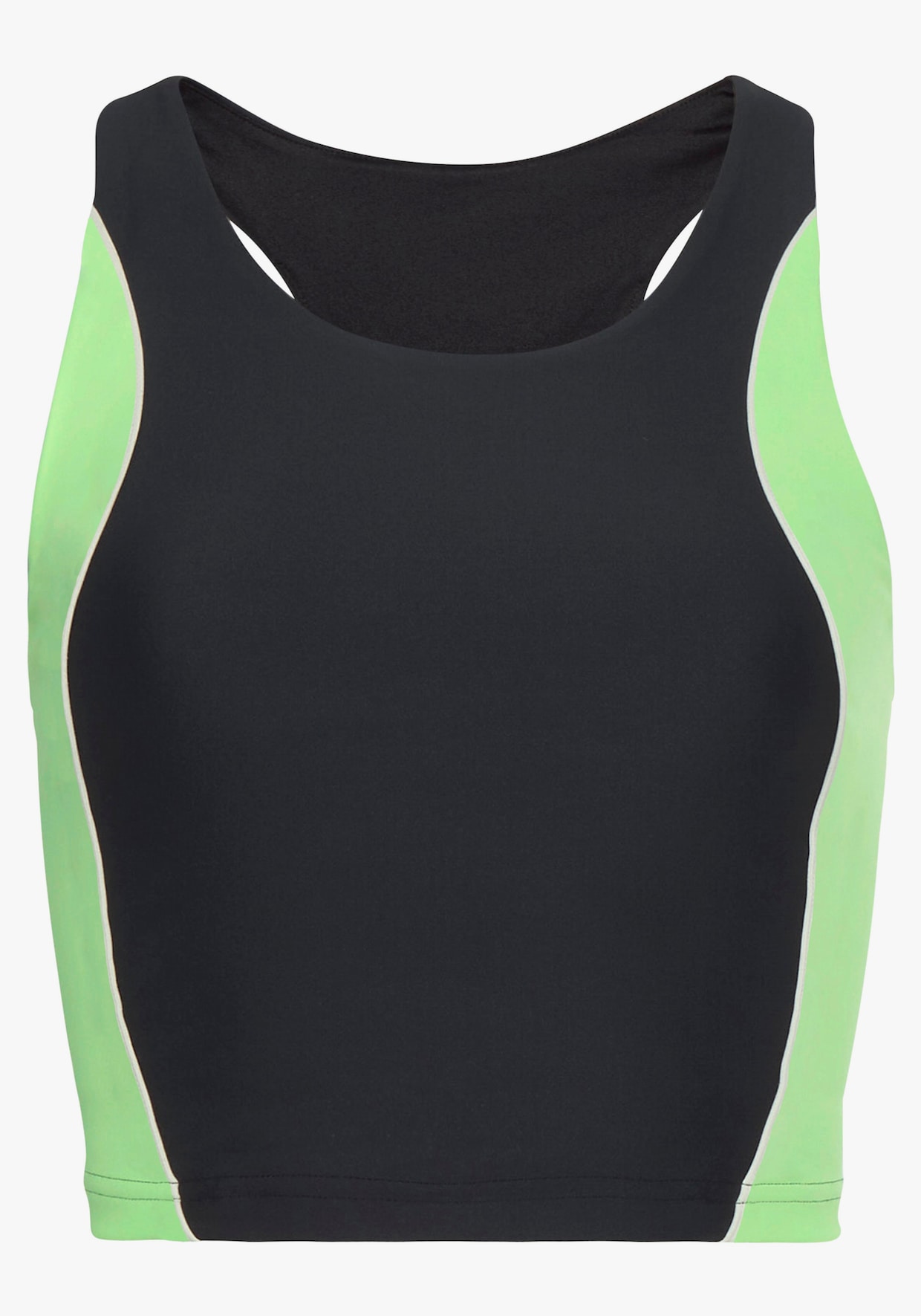 LASCANA ACTIVE haut court - noir/vert