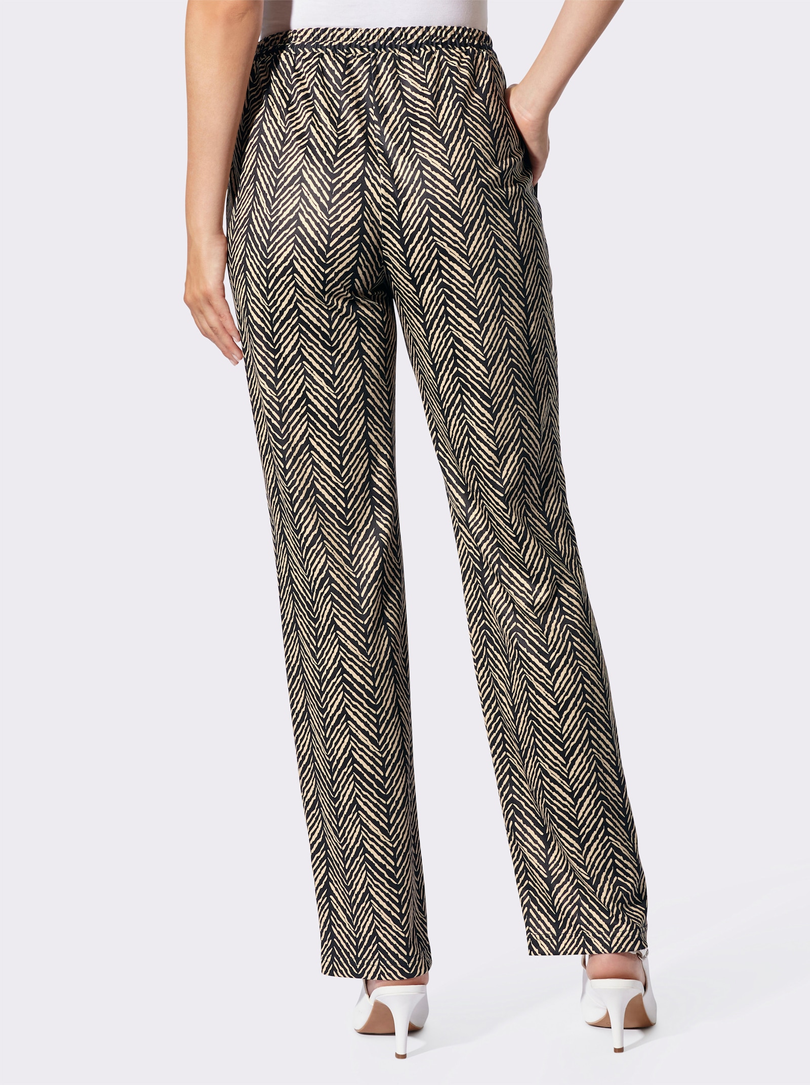 Jerseyhose aus recyceltem Polyester - schwarz-gezackt