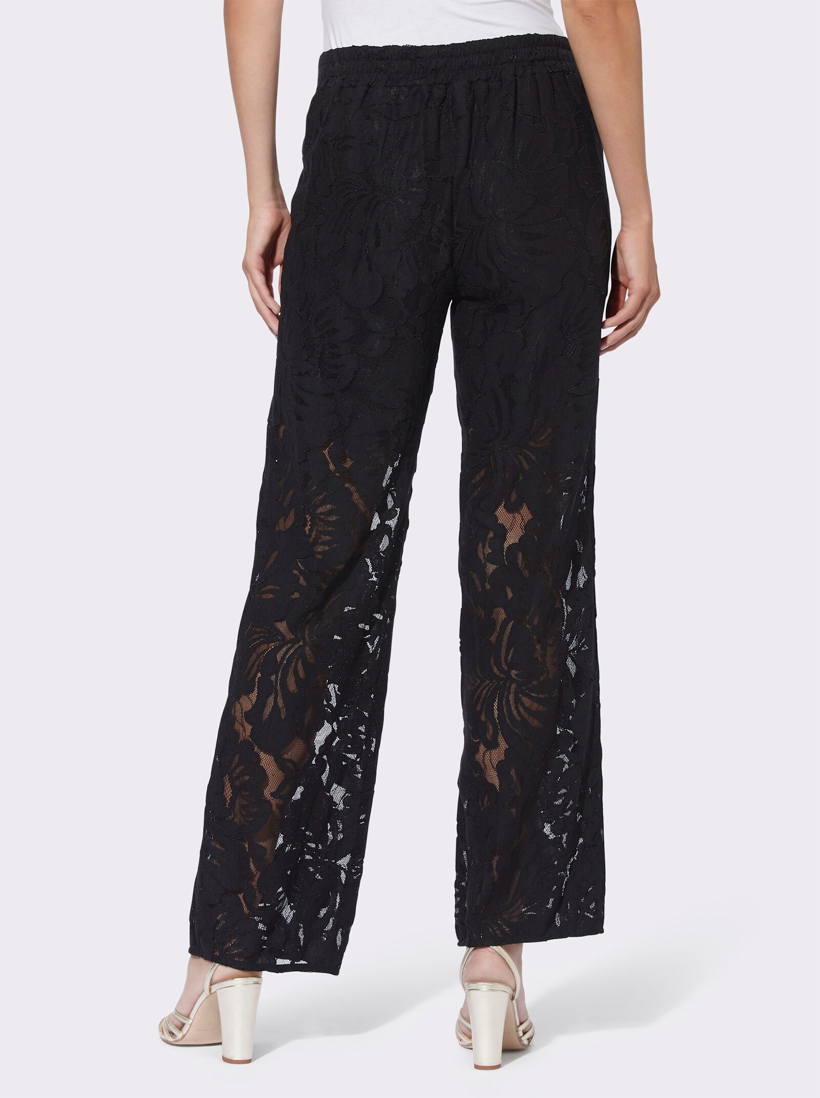 heine Palazzohose aus hochwertiger Spitze - schwarz