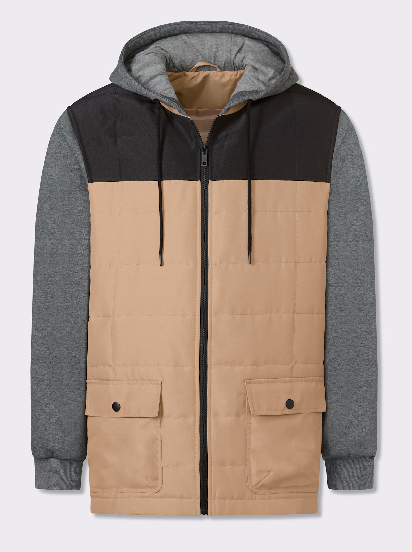 Marco Donati Blousonjacke in 2-in-1-Optik - camel-anthrazit-meliert