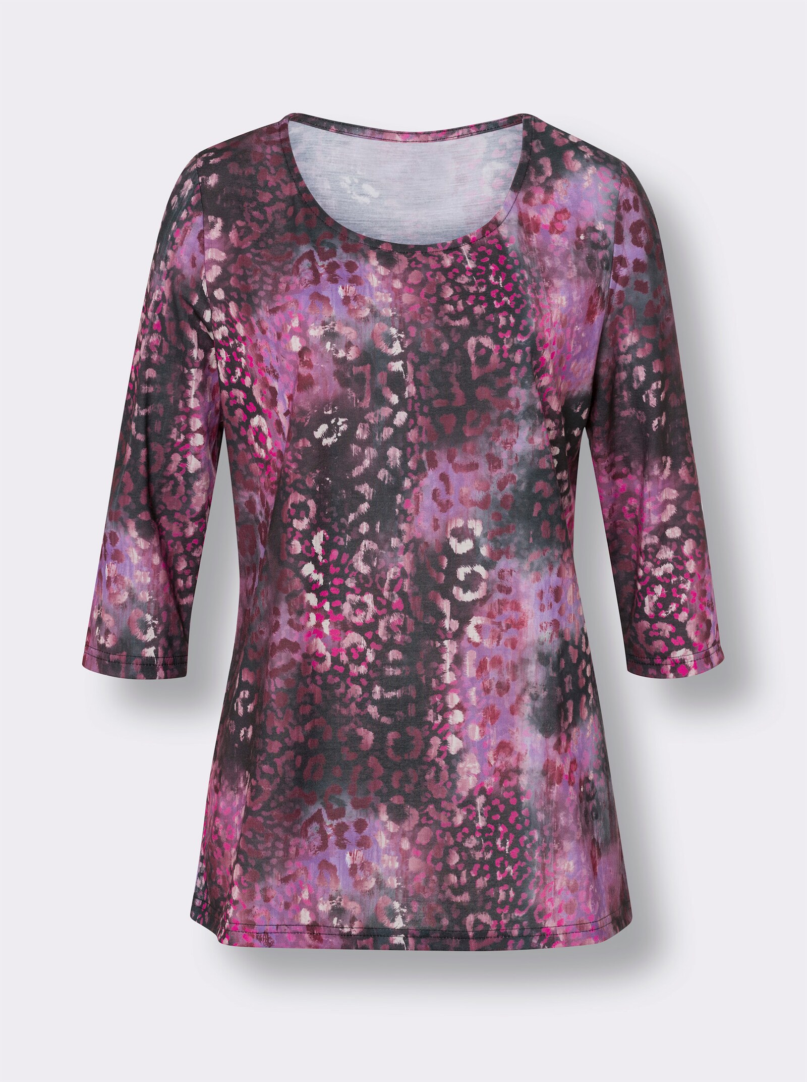Longshirt im Animal-Print - bordeaux-lavendel-bedruckt