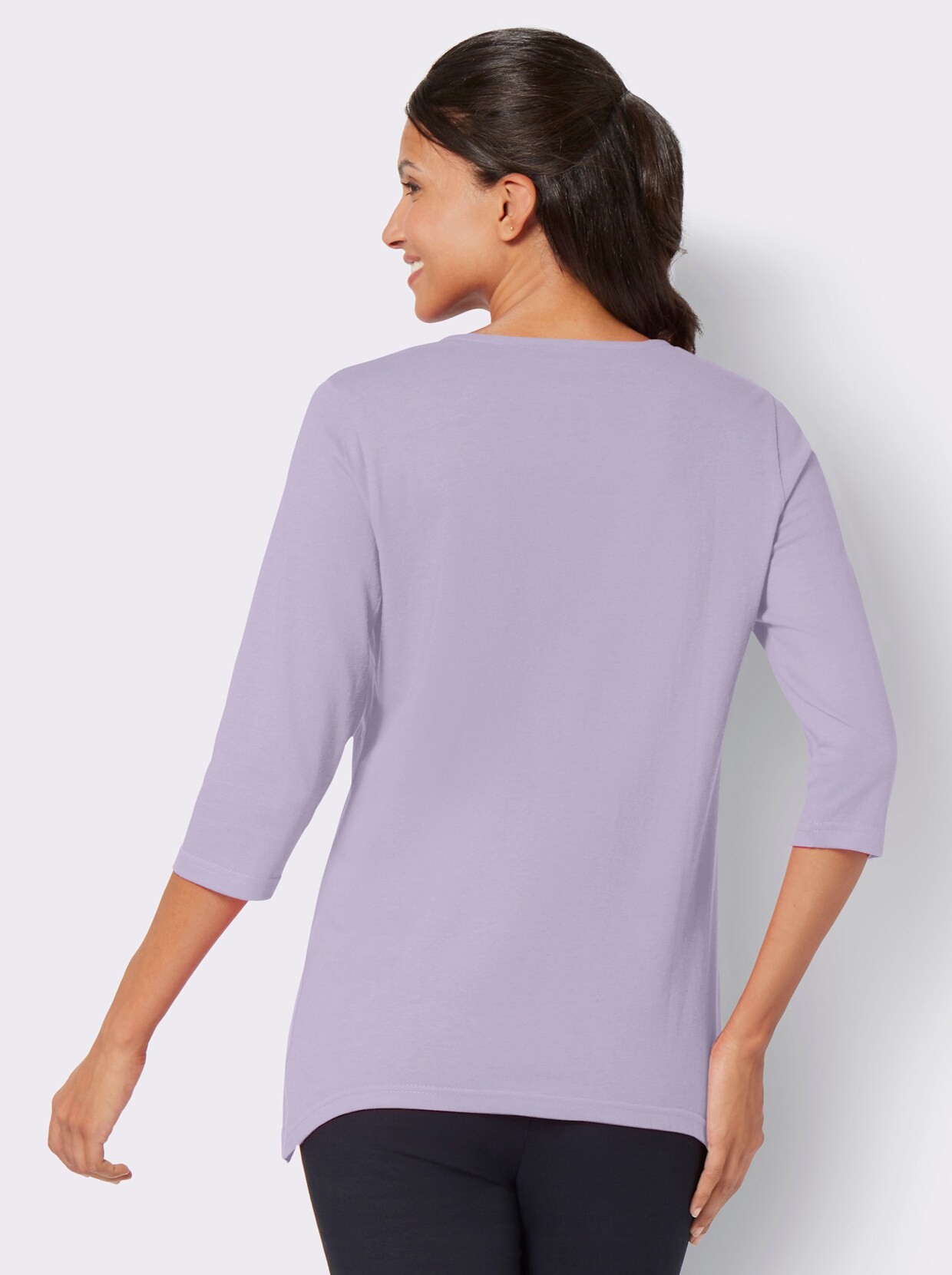 Puntig shirt - lila/ecru