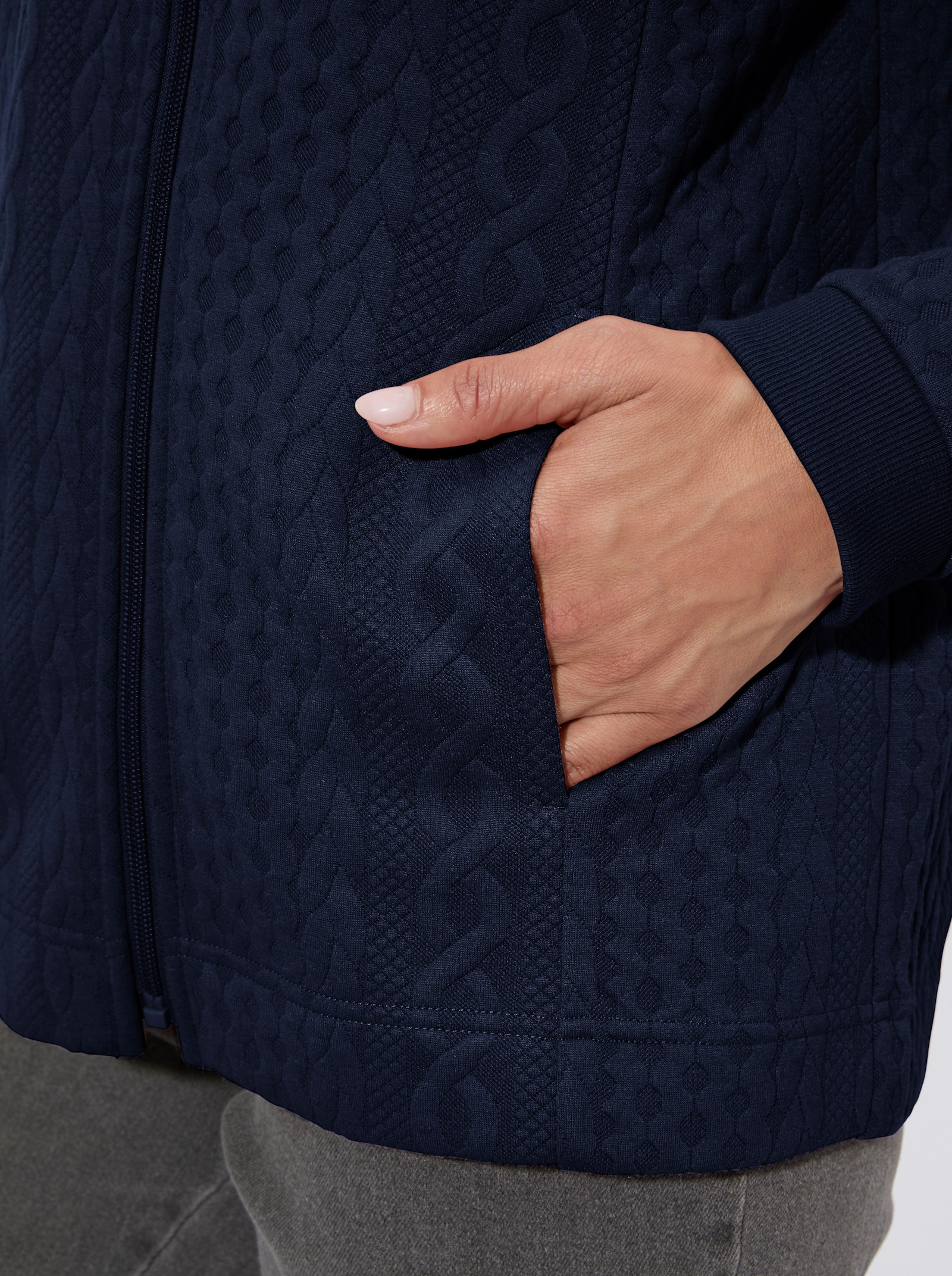 Shirtjacke mit Reißverschluss - marine