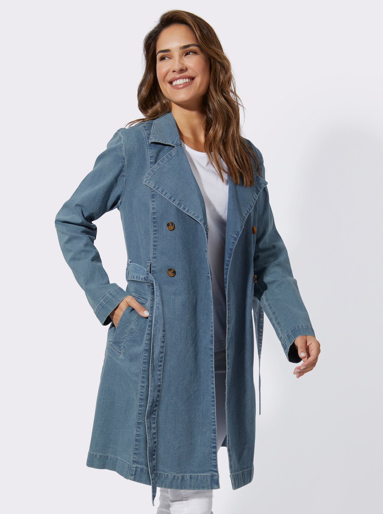 Trenchcoat - blue-bleached