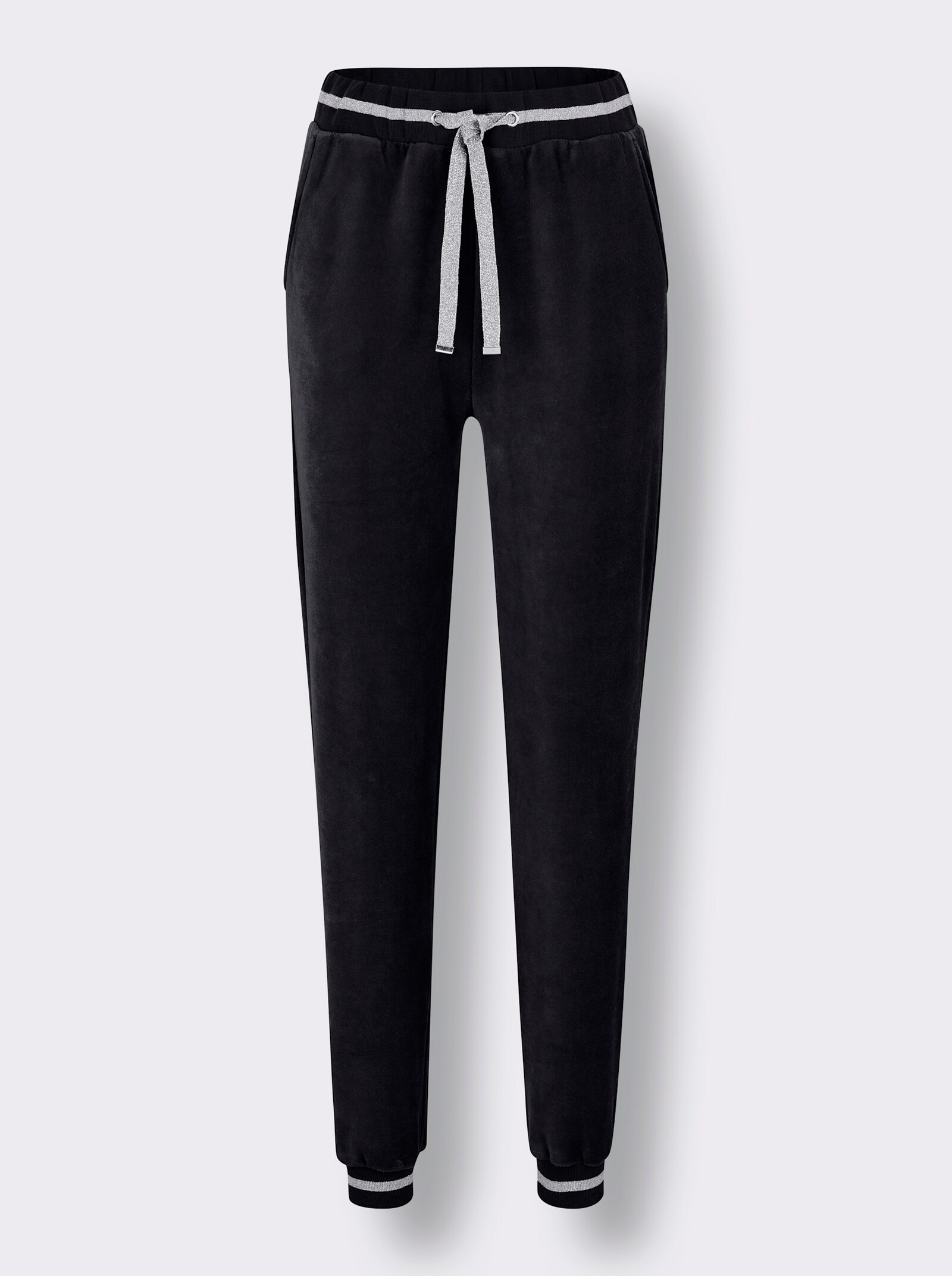 feel good Nickihose mit Glitzerbündchen - schwarz