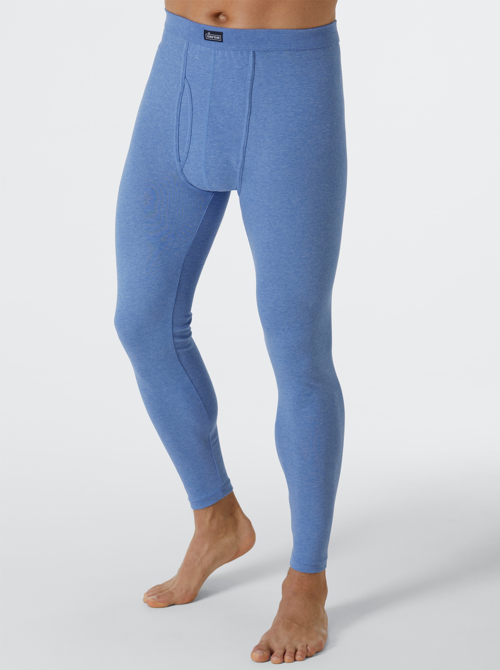 KINGsCLUB Dlouhé kalhoty - džínová modrá-melír