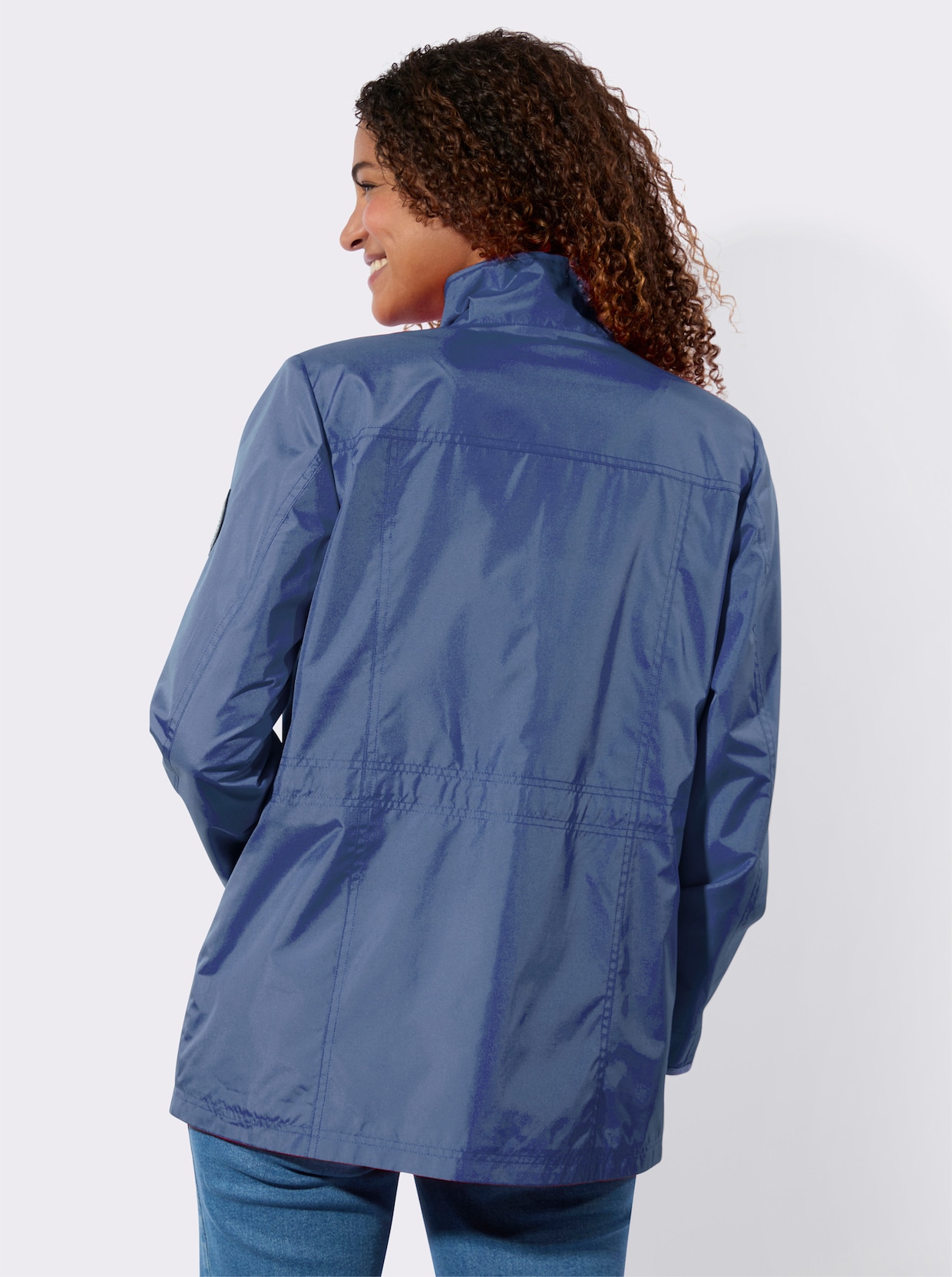Jacke - jeansblau-weiß
