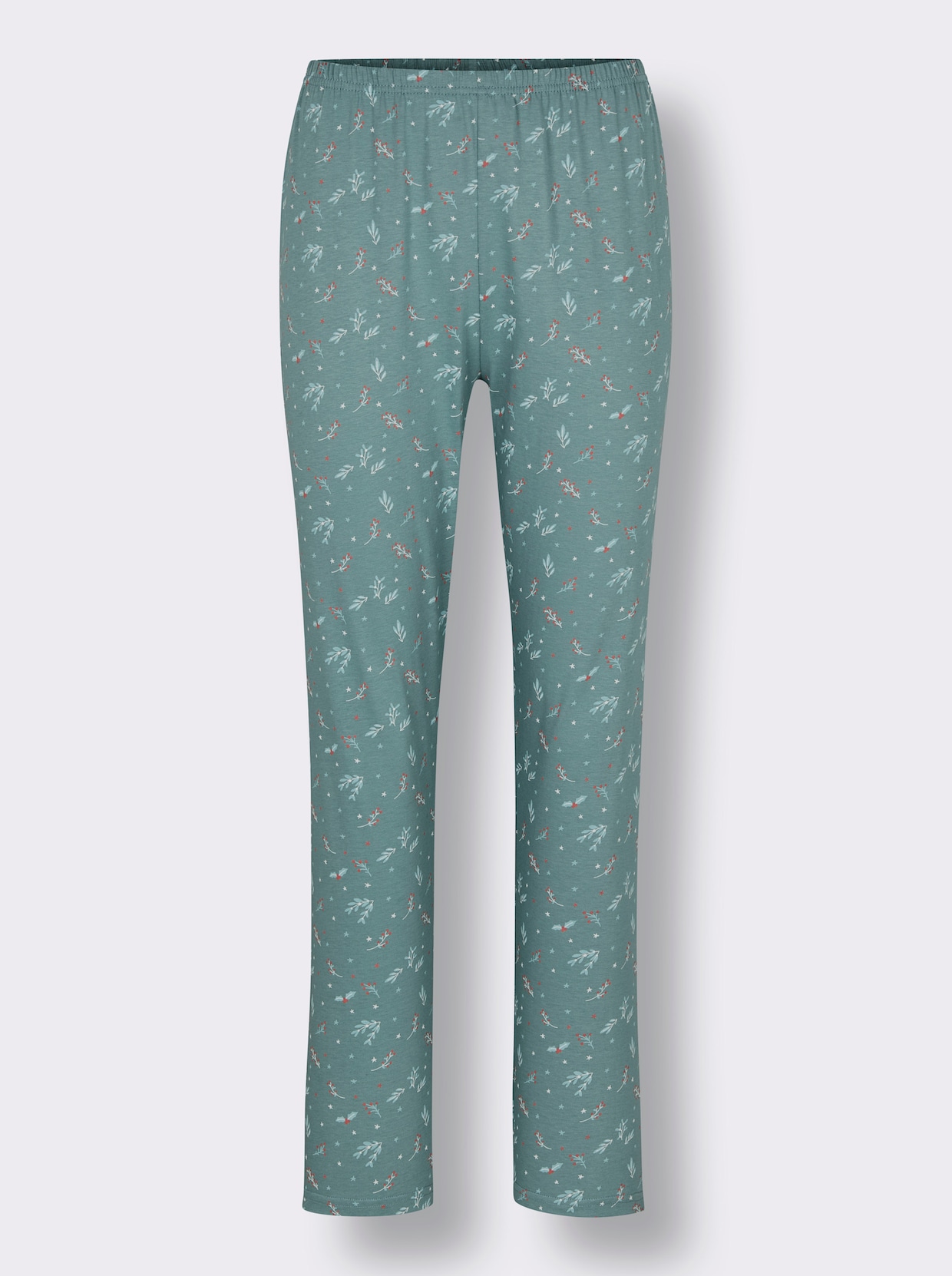 Comtessa Schlafanzughose mit Weihnachtsmotiven - ozean-koralle-bedruckt