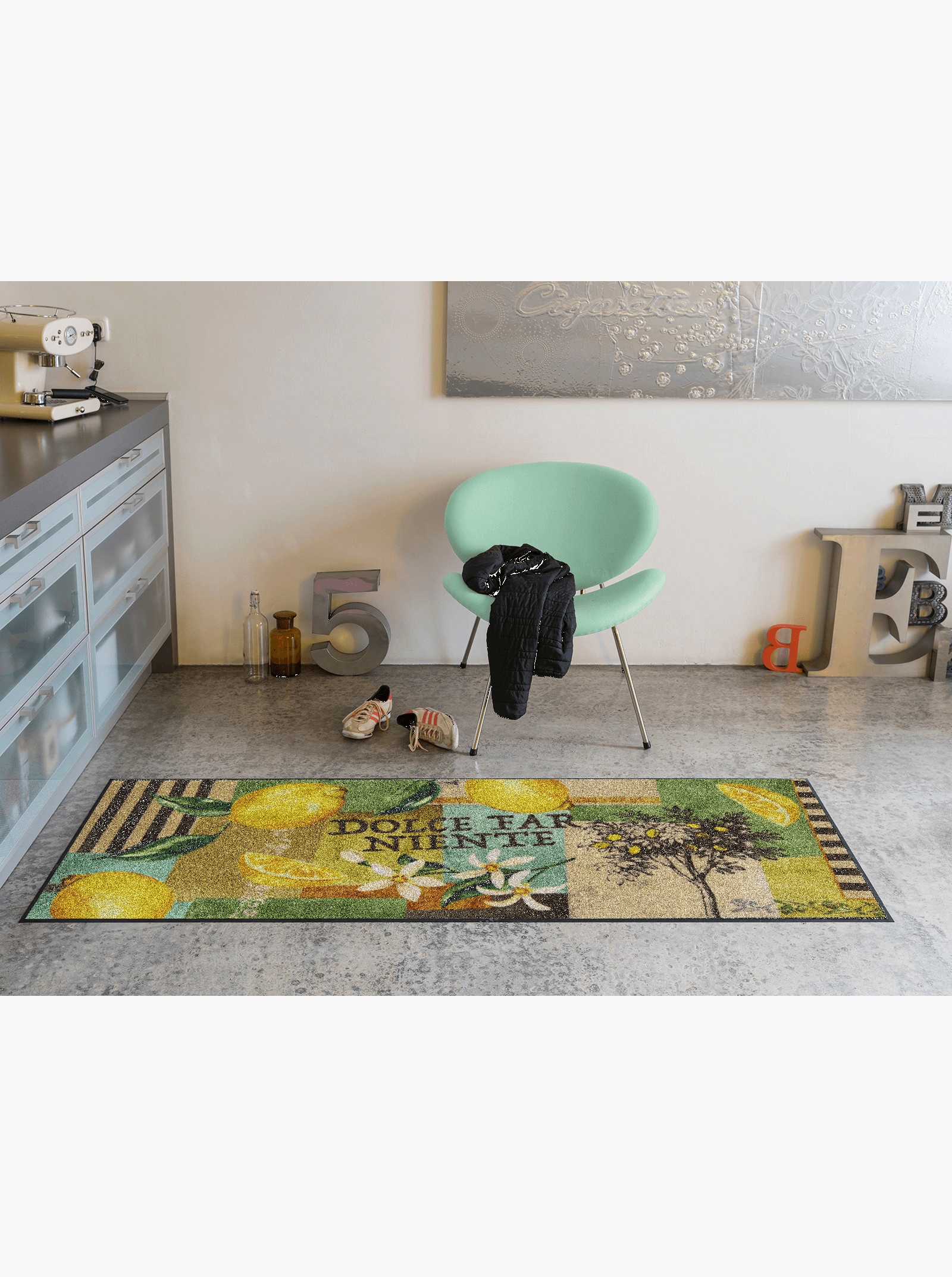 Salonloewe Fußmatte - gelb-grün-bedruckt