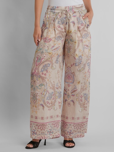 heine Druckhose mit weitem Bein - elfenbein-bedruckt