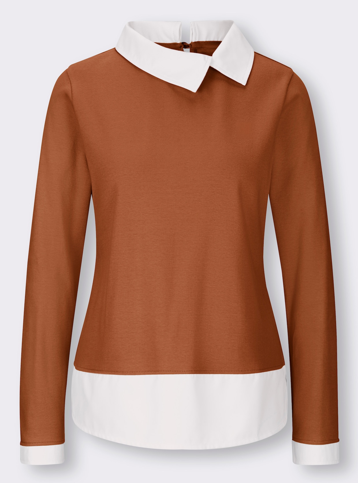 heine Shirt met lange mouwen - cognac
