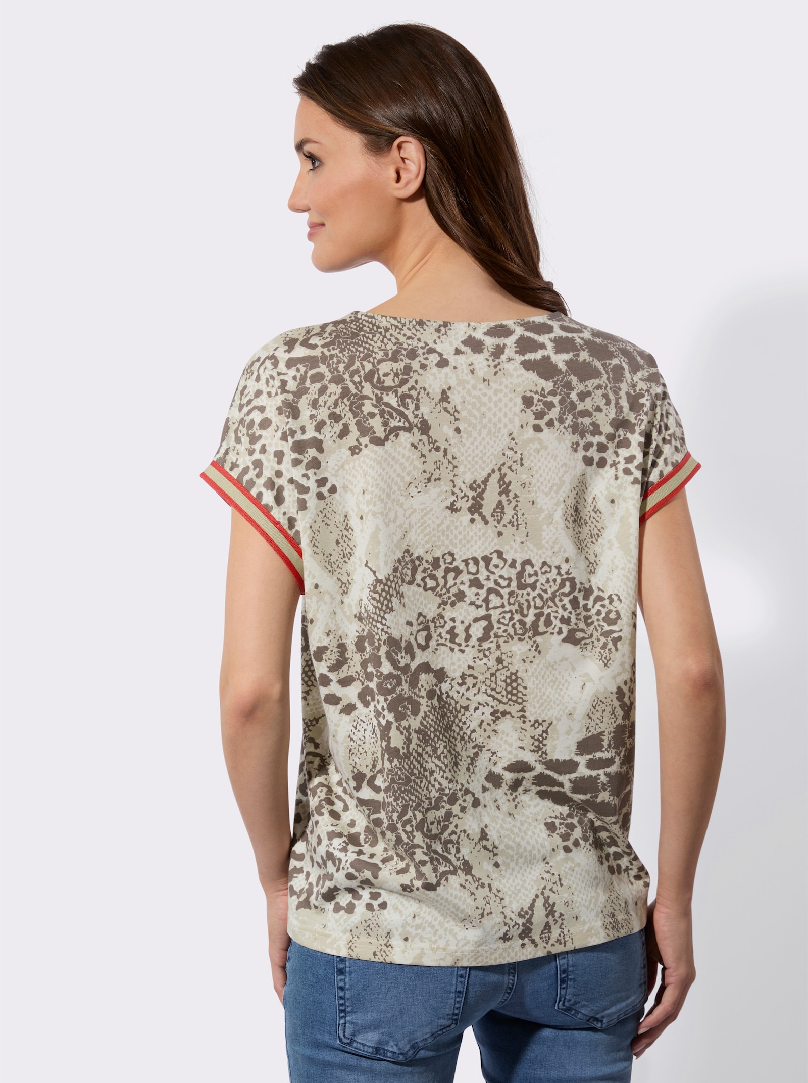 Shirt im Animal-Dessin - sand-koralle-bedruckt